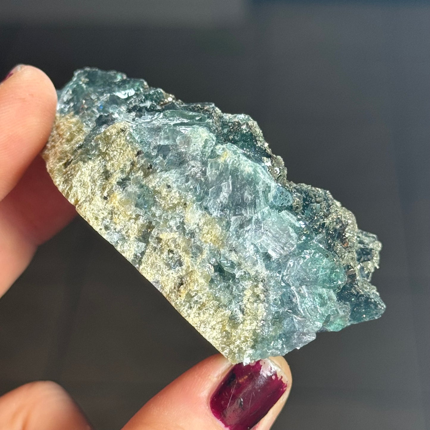 Blue Fluorite with Pyrite, China