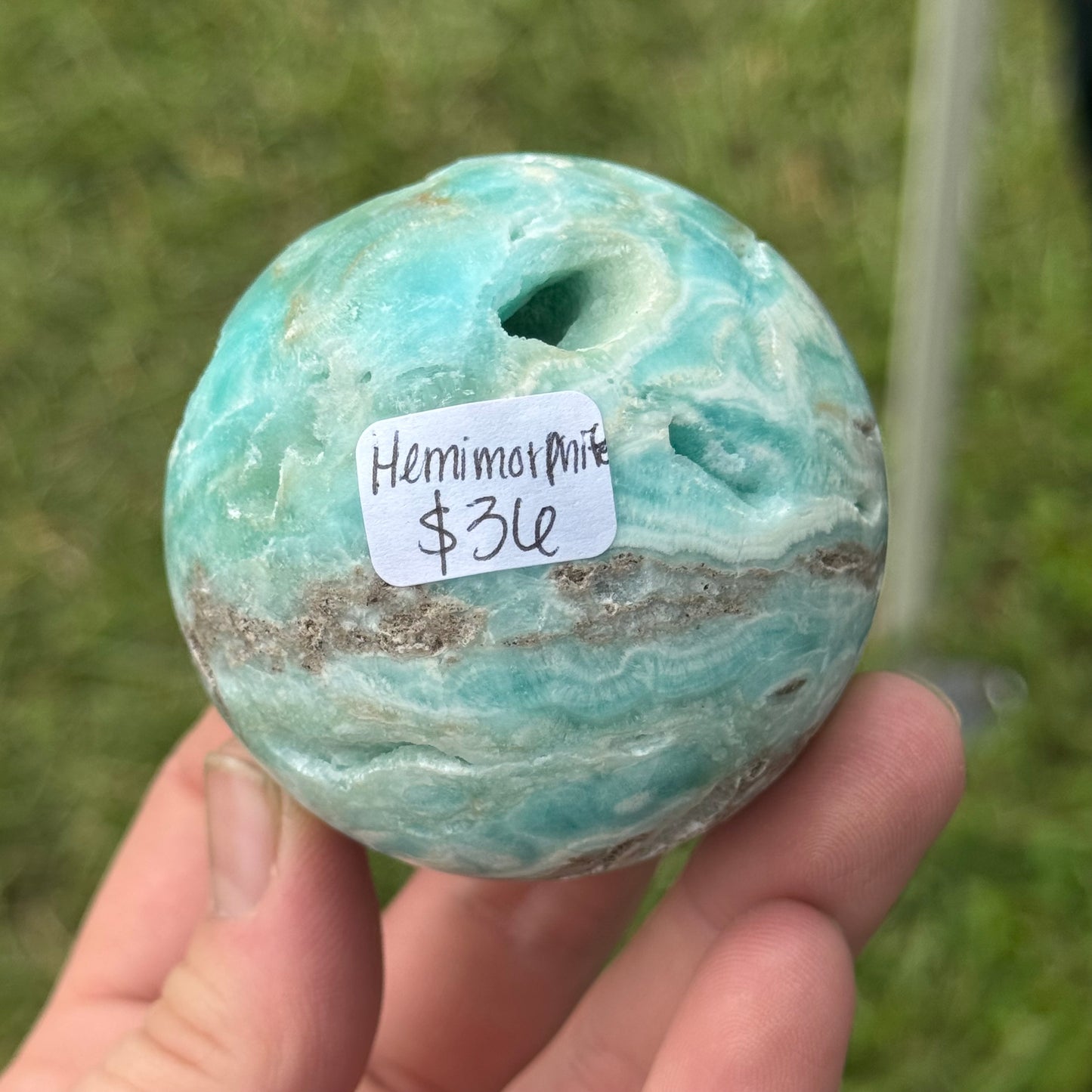 Blue Aragonite Sphere
