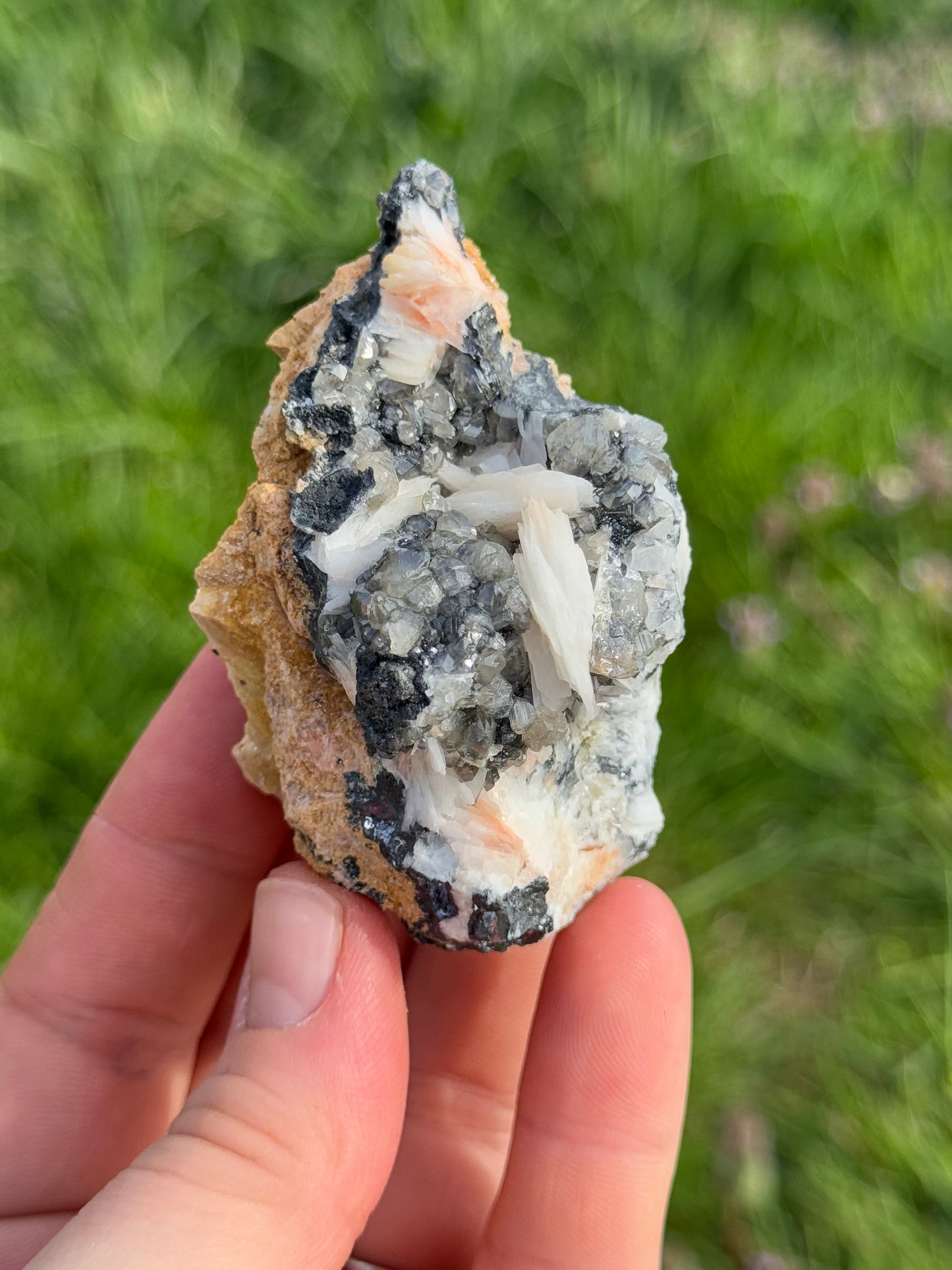 Cerussite, Barite, Galena Specimen UV Reactive, Morocco