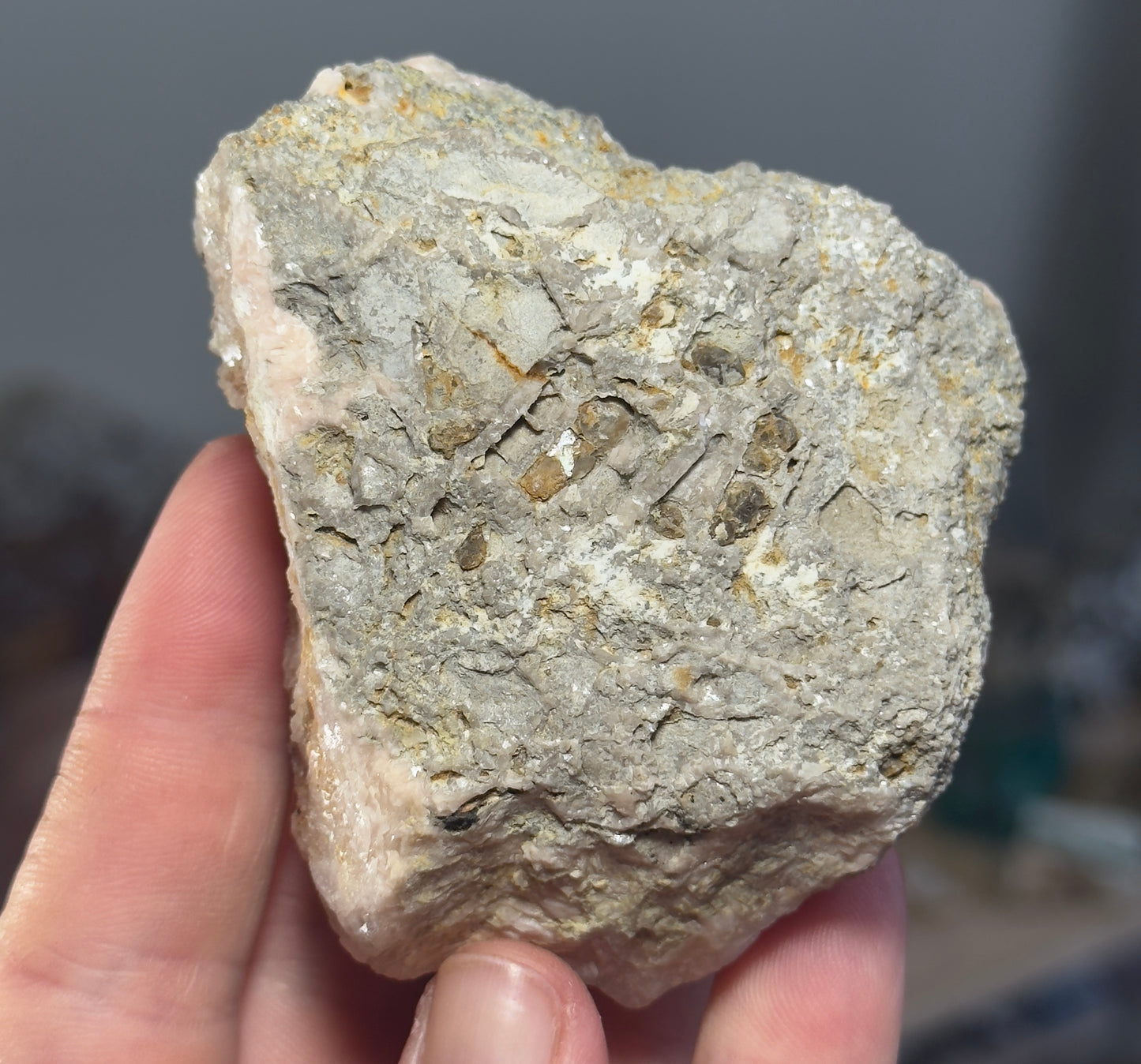 Dolomite with Malachite