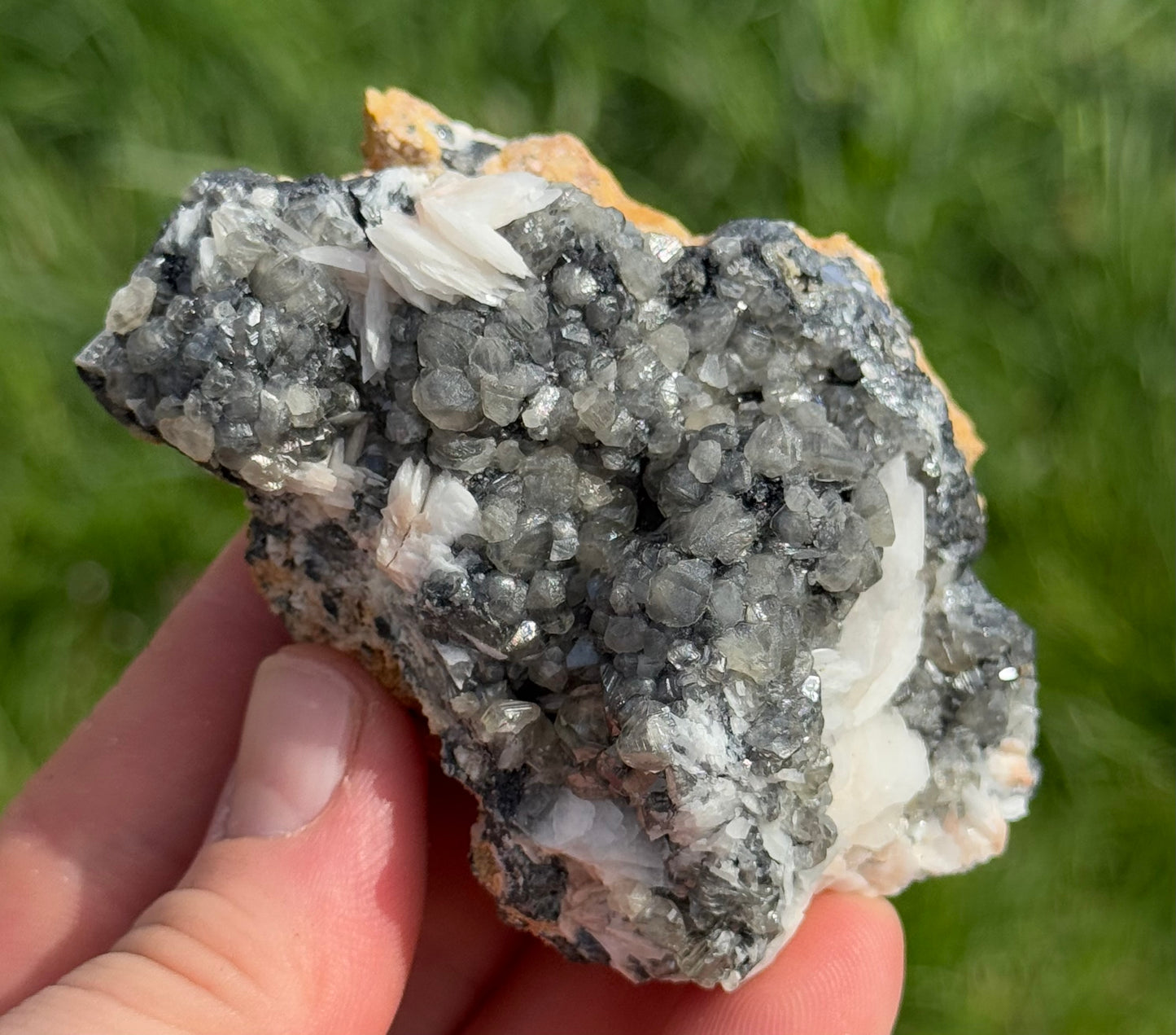 Cerussite, Barite, Galena, Uv reactive, Morocco