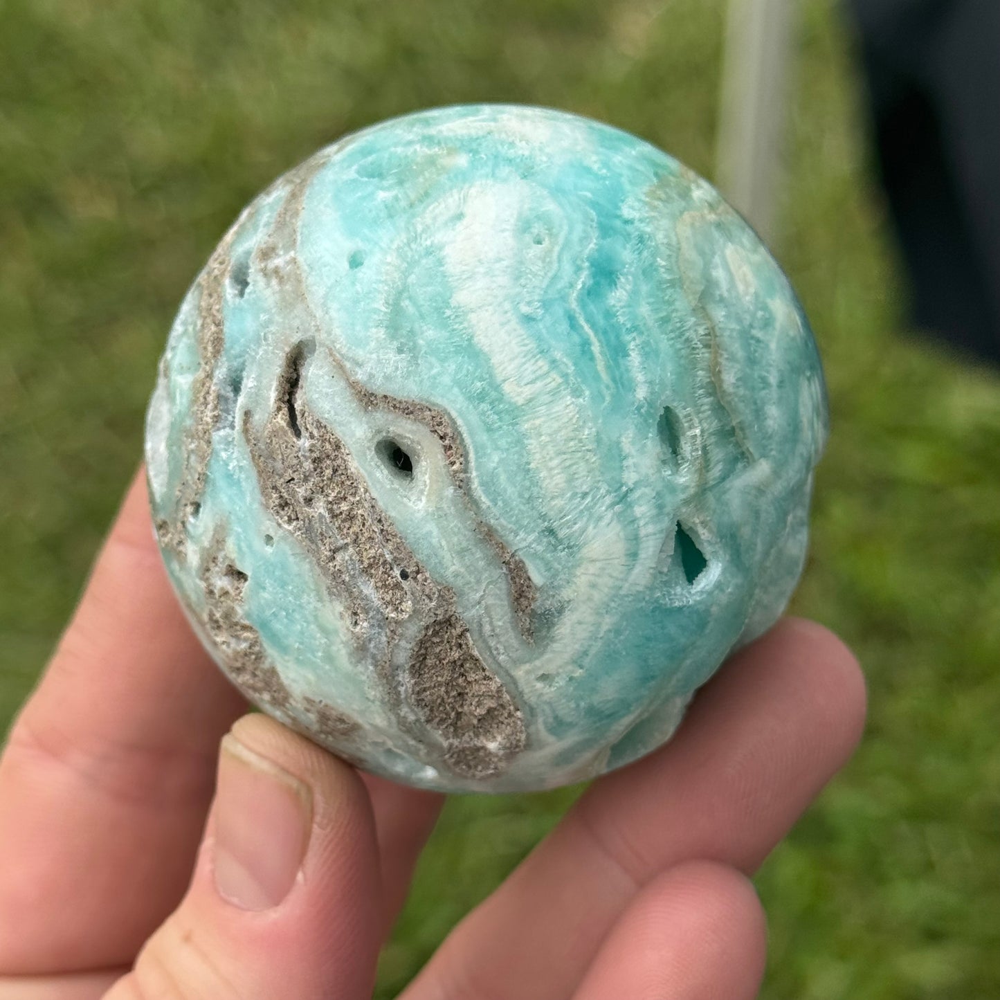 Blue Aragonite Sphere