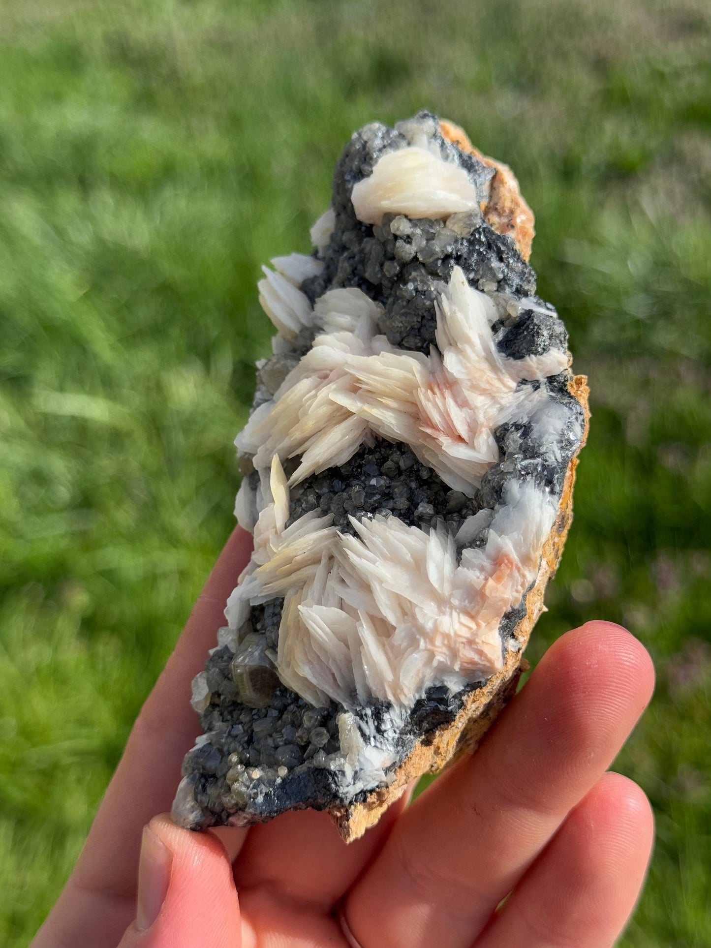 Cerussite, Barite,Galena Crystal Specimen, UV Reactive, Morocco