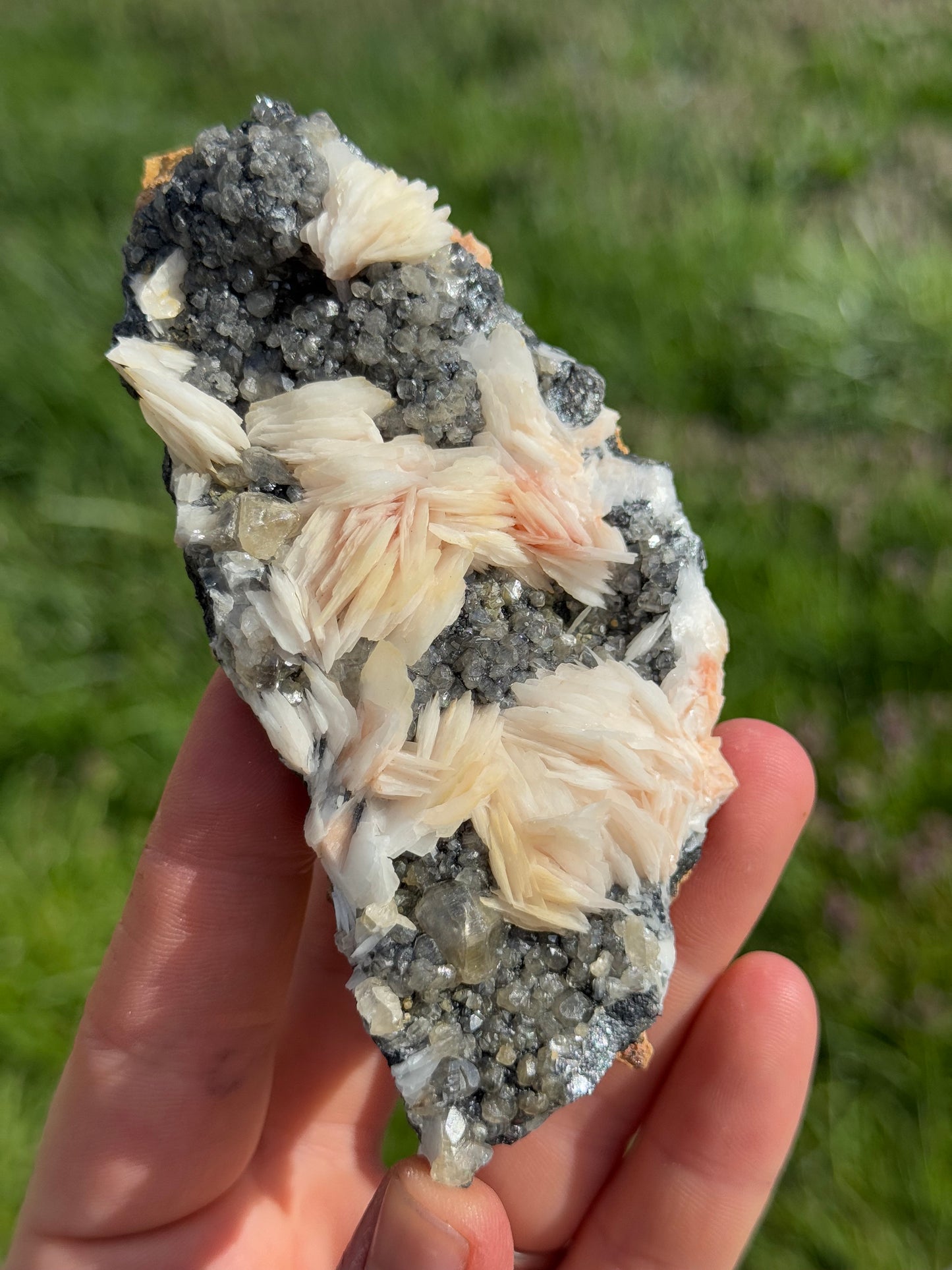 Cerussite, Barite,Galena Crystal Specimen, UV Reactive, Morocco
