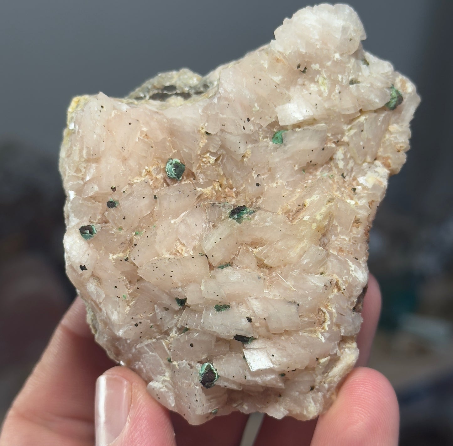 Dolomite with Malachite