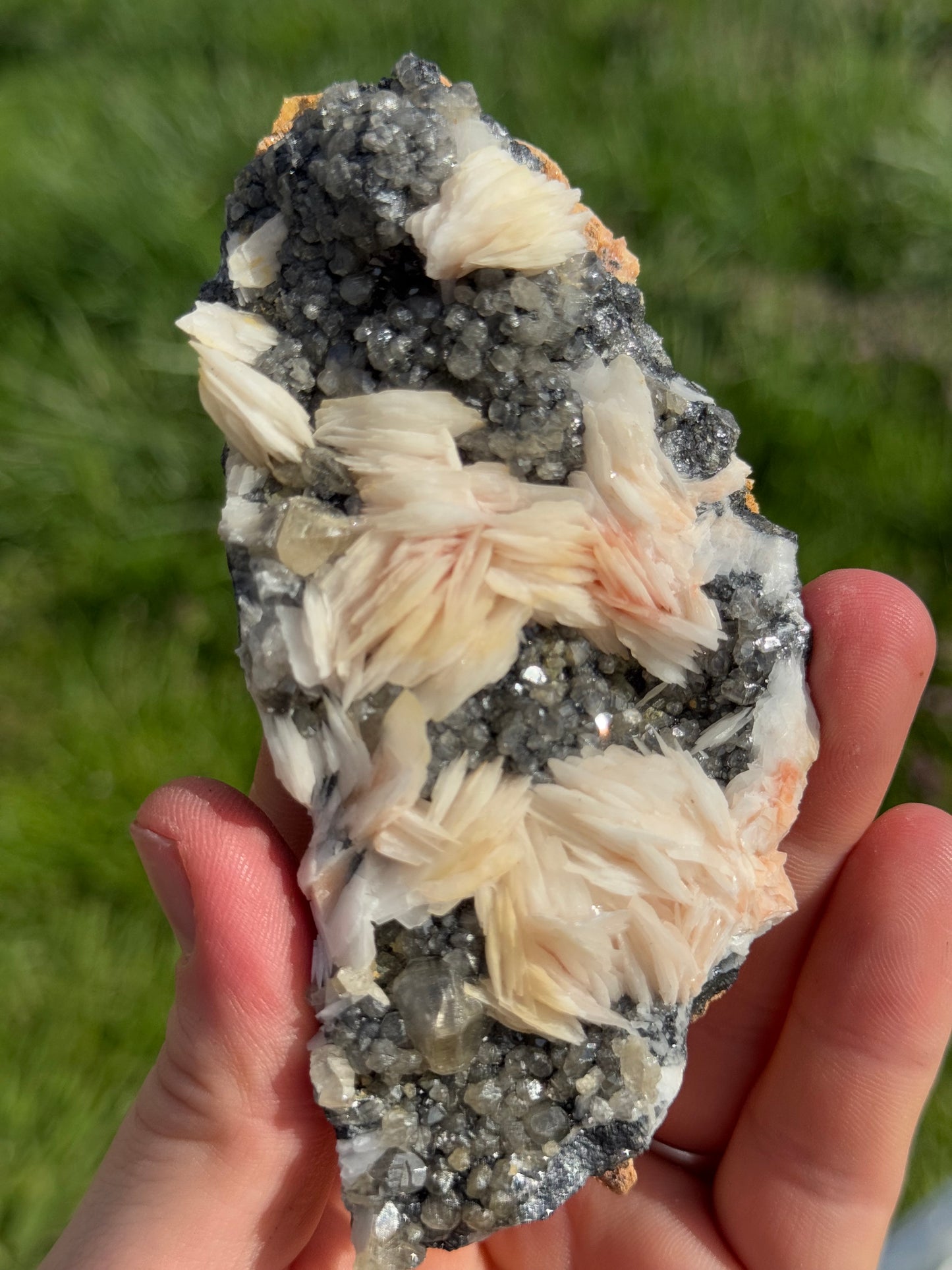Cerussite, Barite,Galena Crystal Specimen, UV Reactive, Morocco