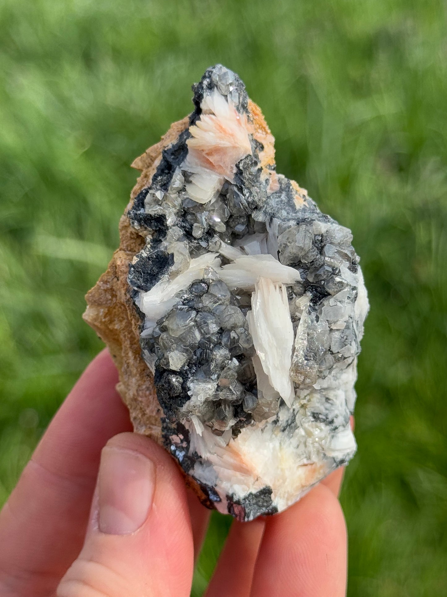 Cerussite, Barite, Galena Specimen UV Reactive, Morocco