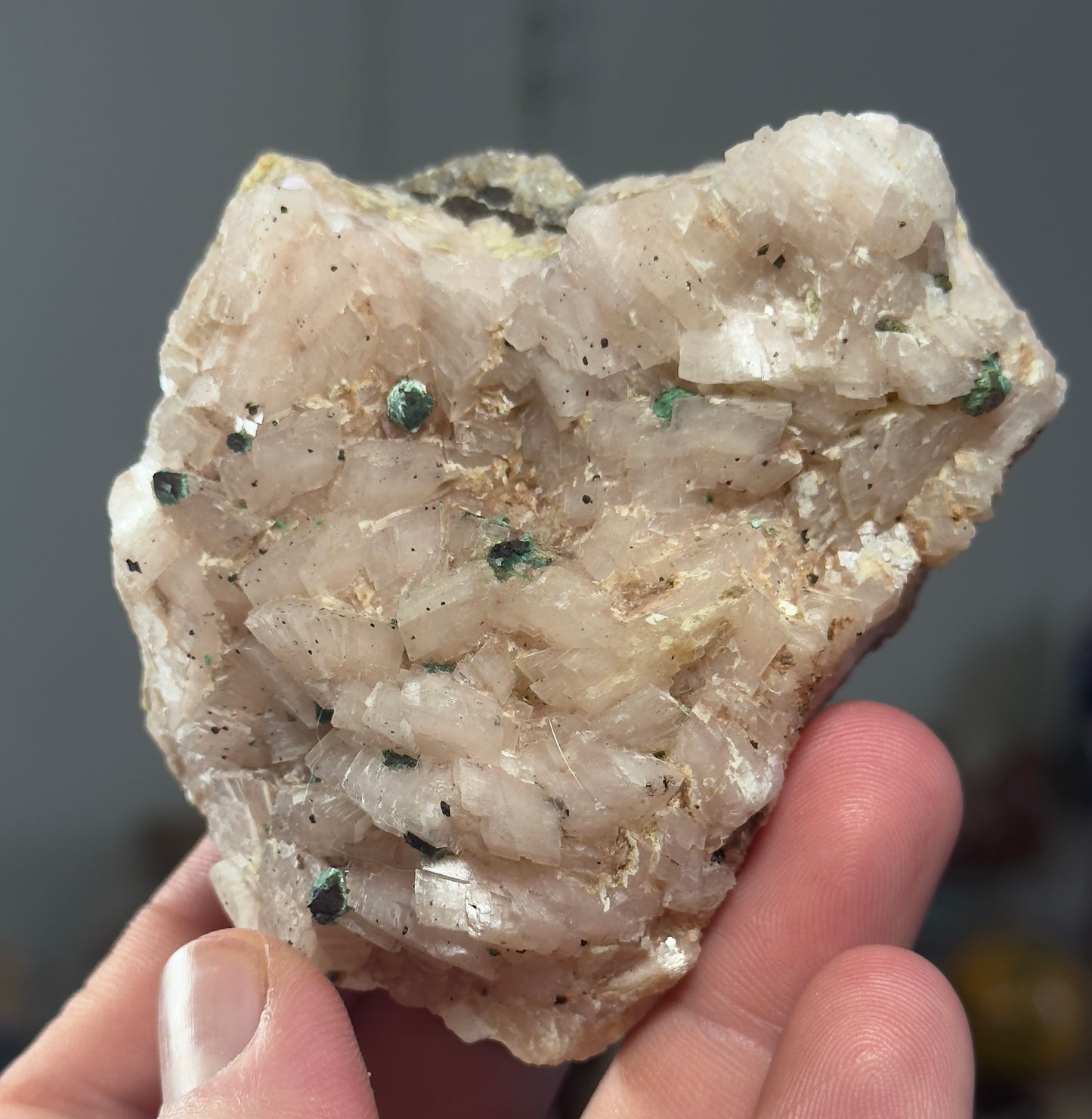 Dolomite with Malachite
