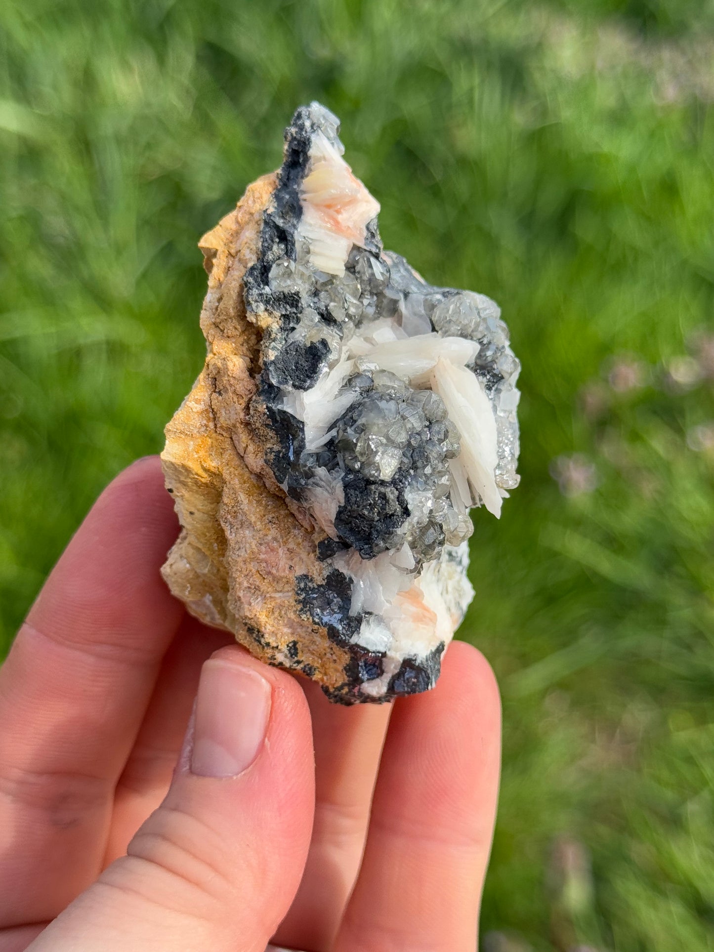 Cerussite, Barite, Galena Specimen UV Reactive, Morocco