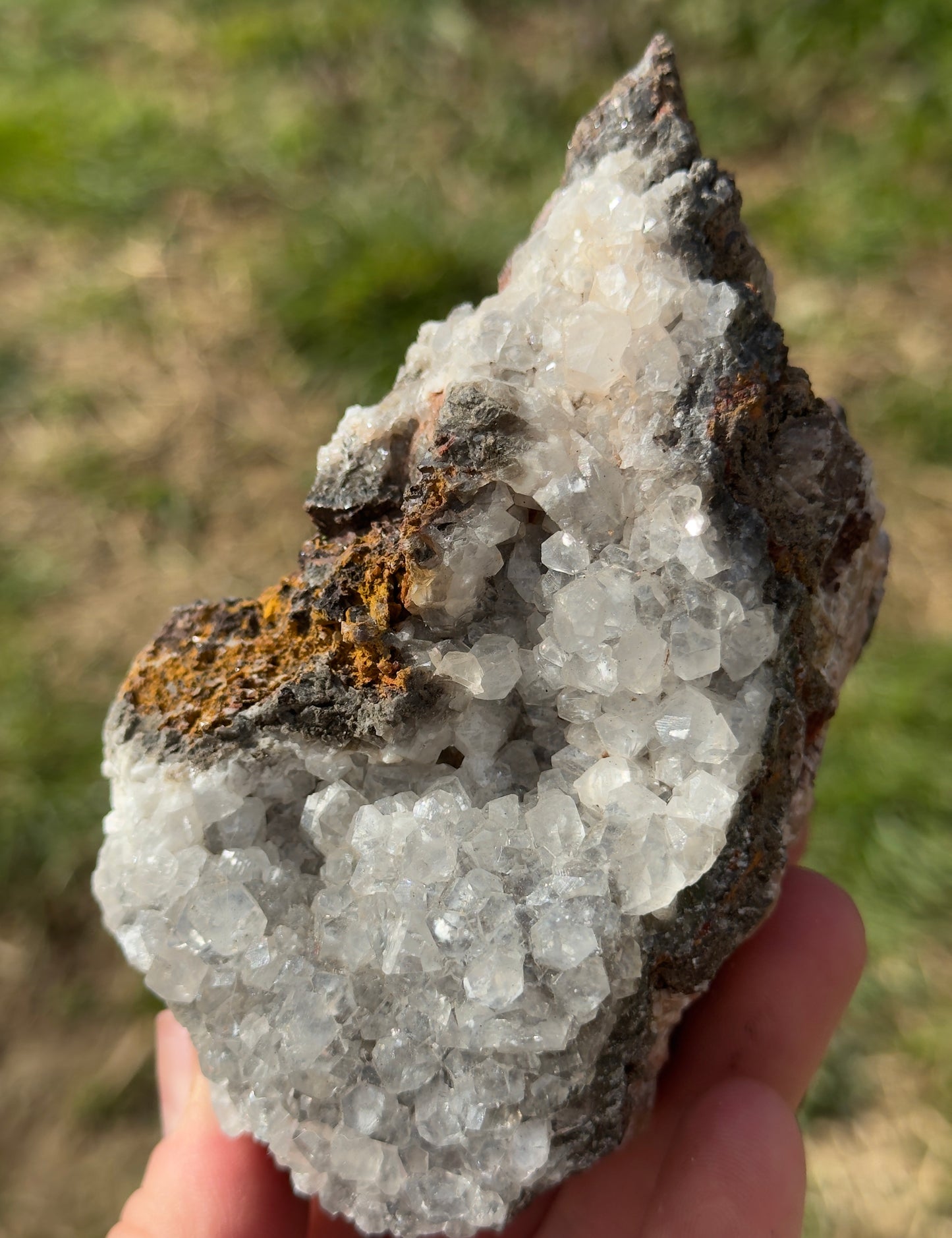 UV Reactive Calcite Crystal Specimen on Matrix