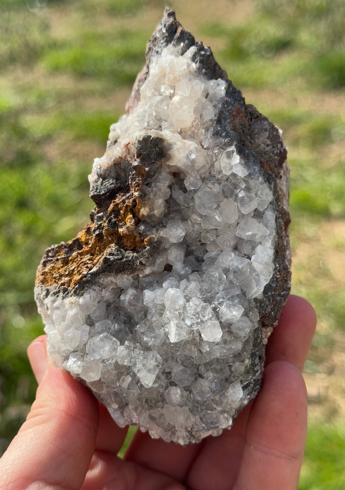 UV Reactive Calcite Crystal Specimen on Matrix