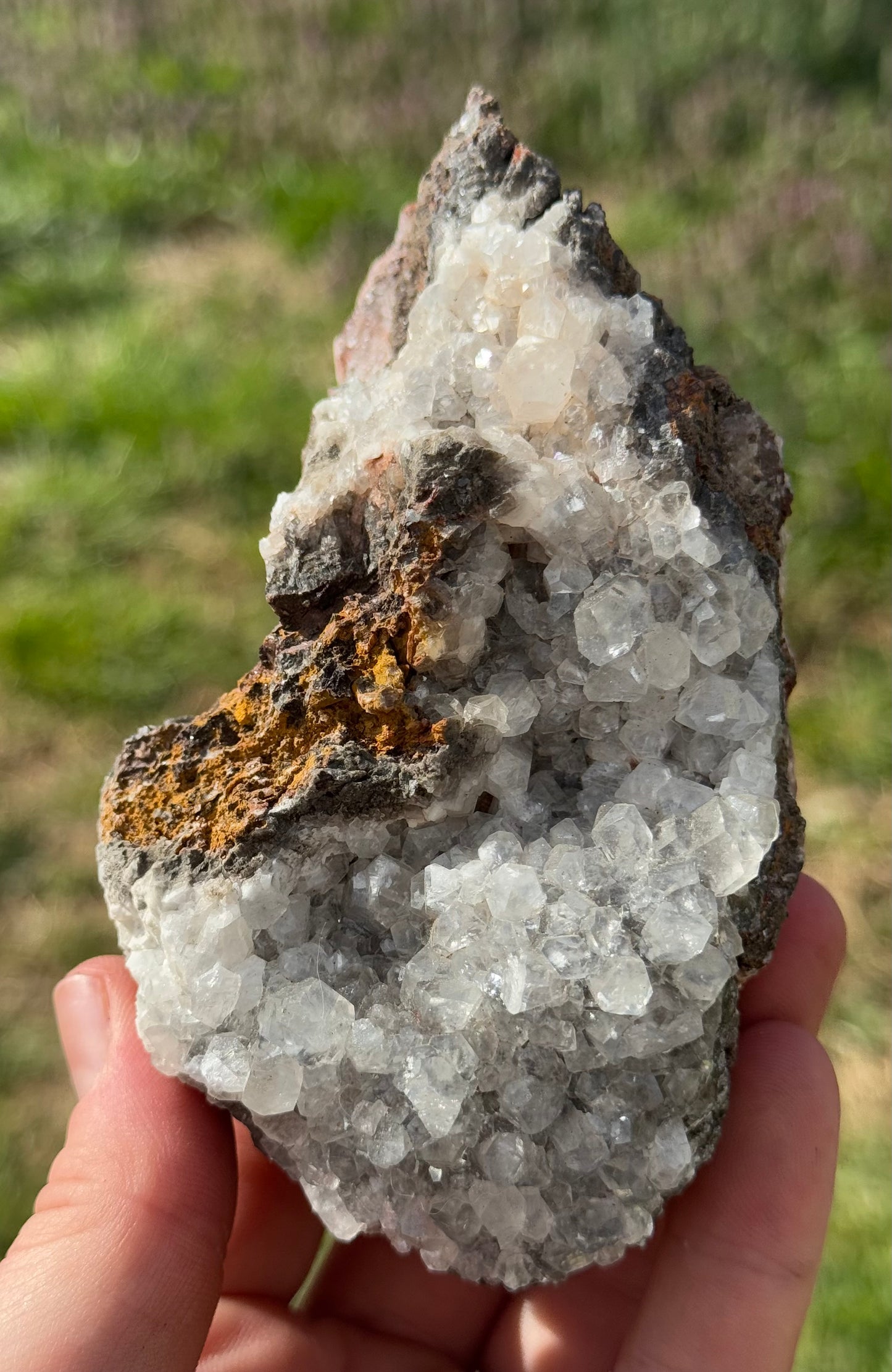 UV Reactive Calcite Crystal Specimen on Matrix