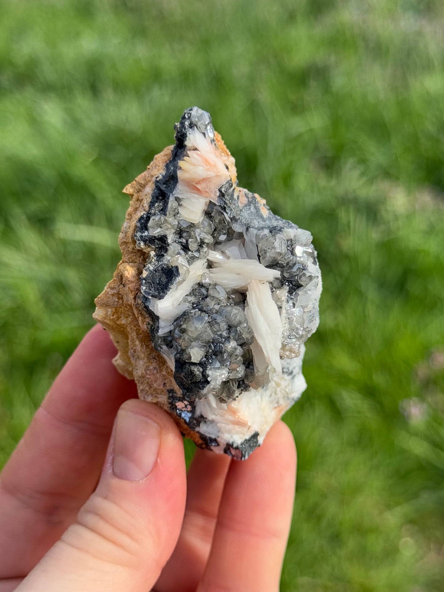 Cerussite, Barite, Galena Specimen UV Reactive, Morocco