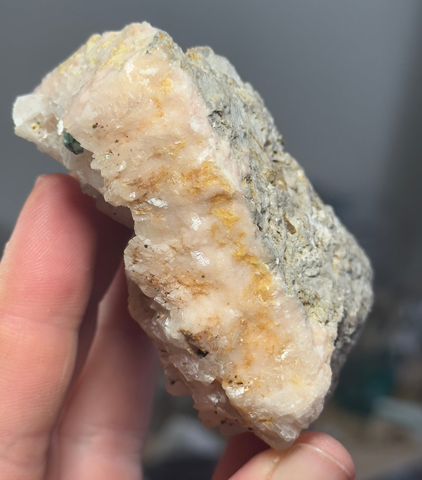 Dolomite with Malachite