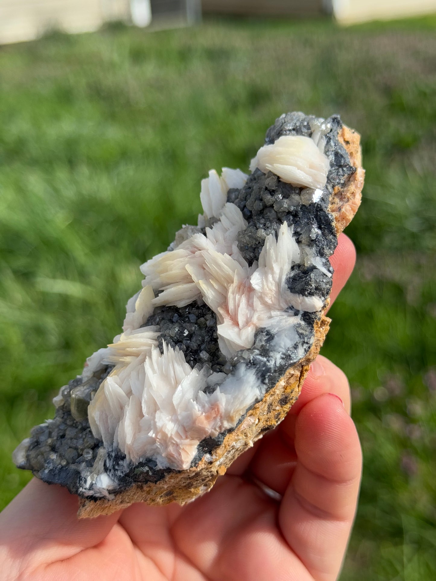 Cerussite, Barite,Galena Crystal Specimen, UV Reactive, Morocco