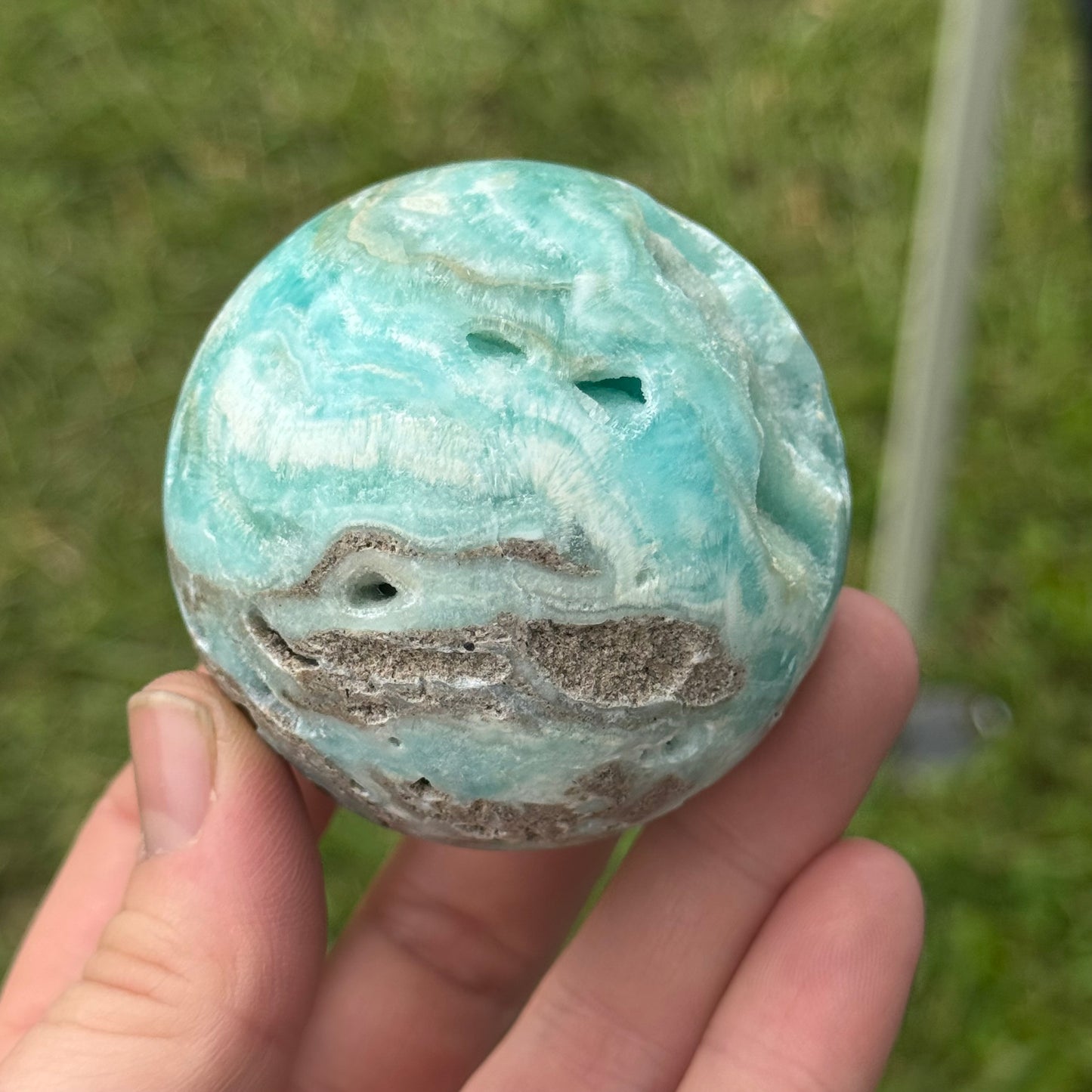 Blue Aragonite Sphere