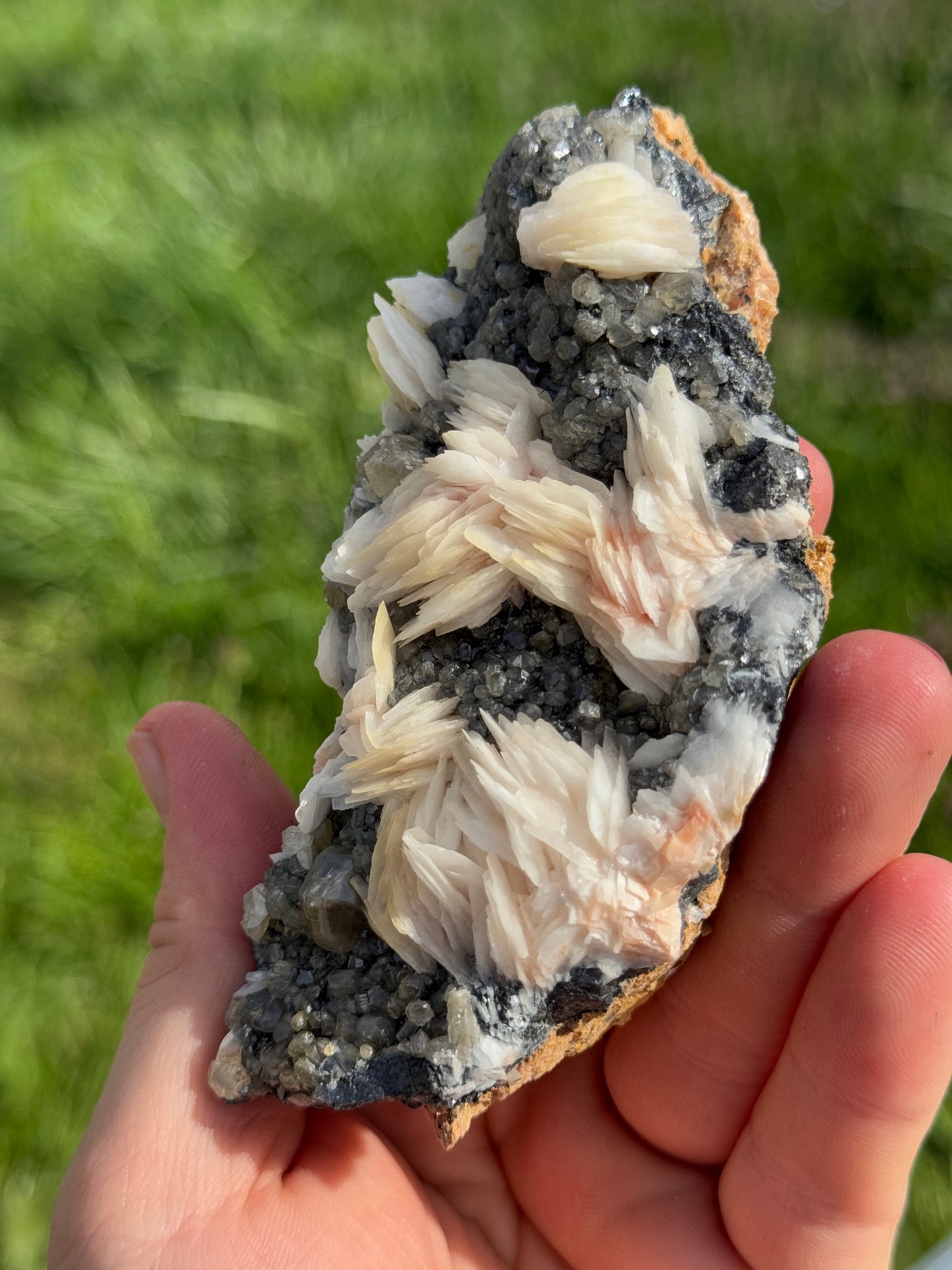 Cerussite, Barite,Galena Crystal Specimen, UV Reactive, Morocco
