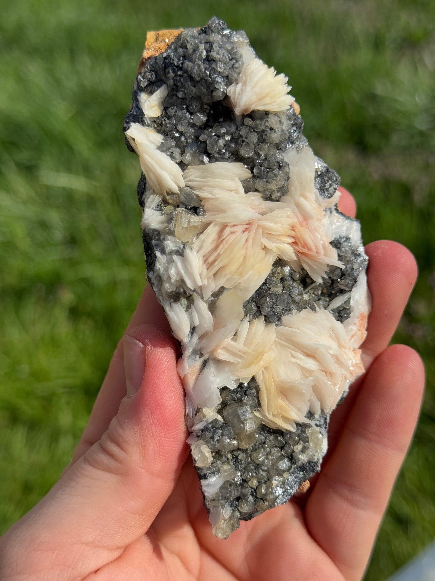 Cerussite, Barite,Galena Crystal Specimen, UV Reactive, Morocco