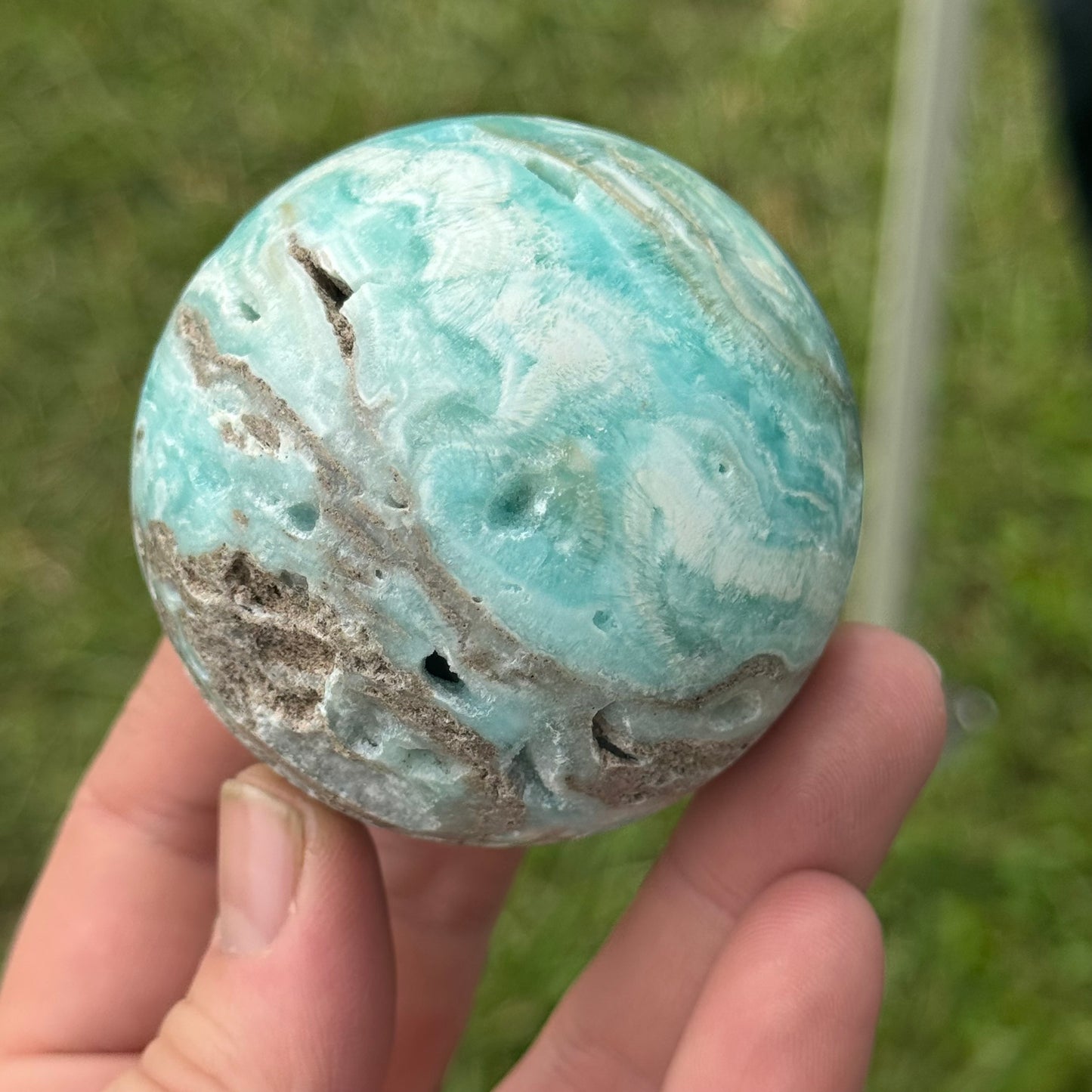 Blue Aragonite Sphere