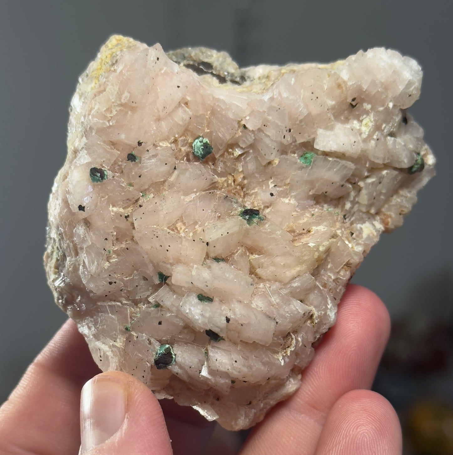 Dolomite with Malachite