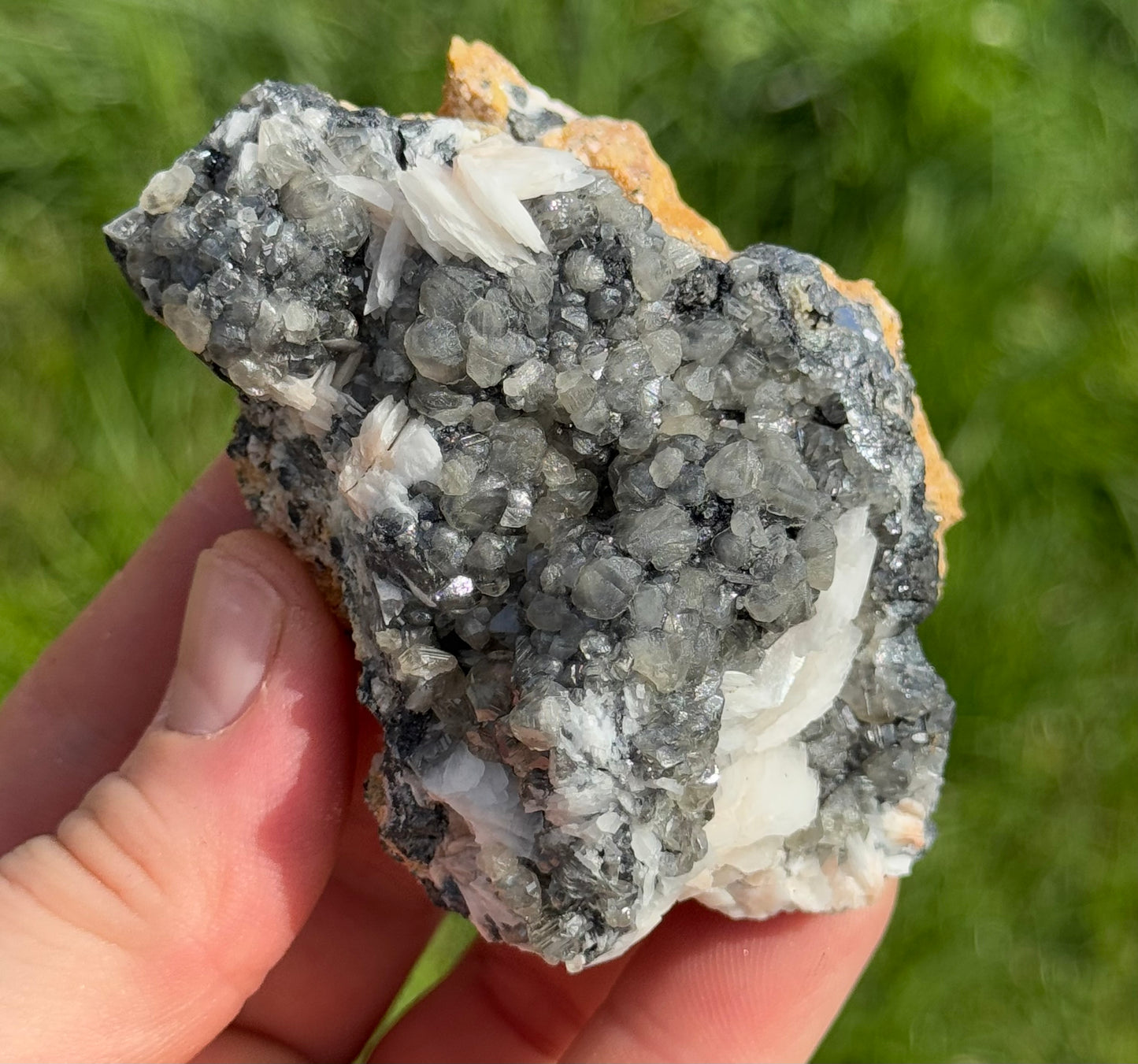 Cerussite, Barite, Galena, Uv reactive, Morocco
