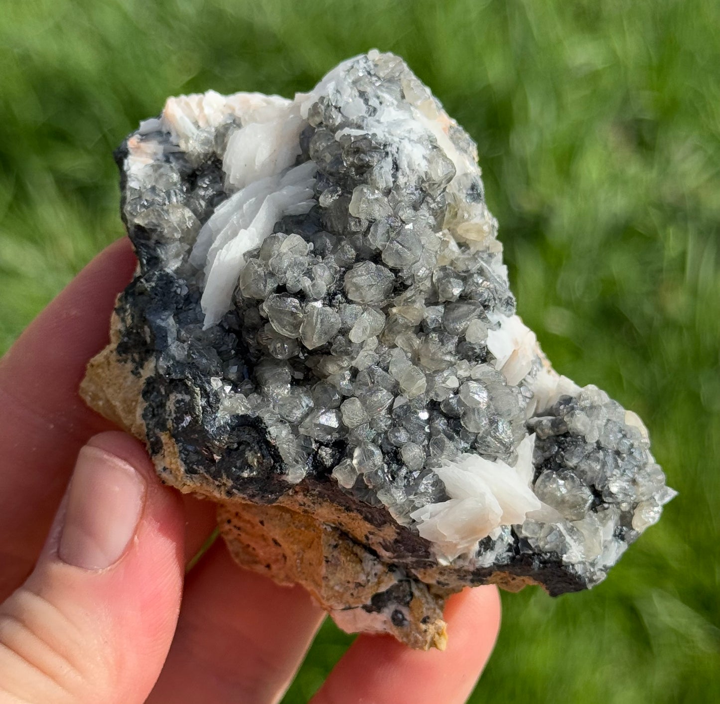 Cerussite, Barite, Galena, Uv reactive, Morocco
