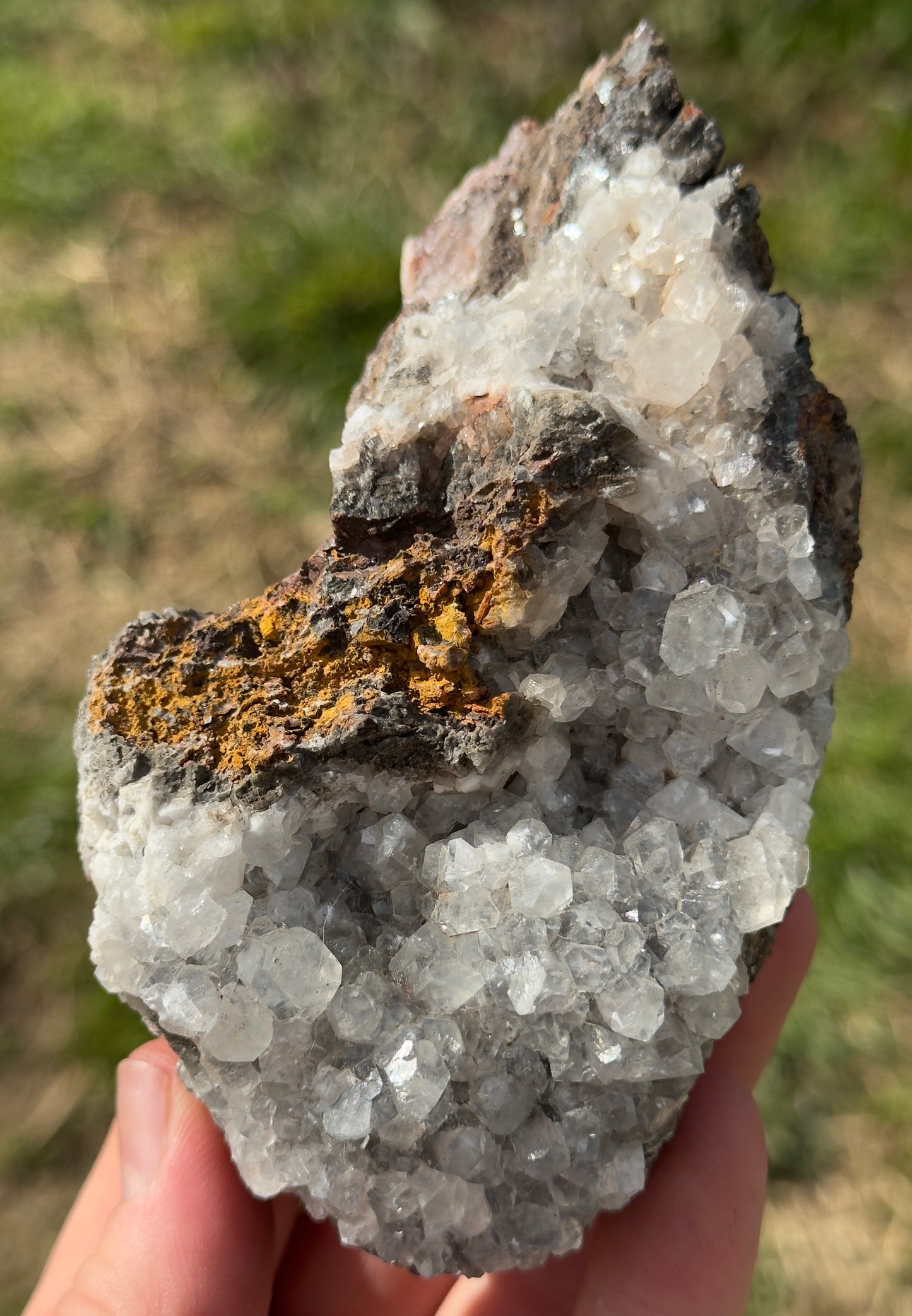 UV Reactive Calcite Crystal Specimen on Matrix