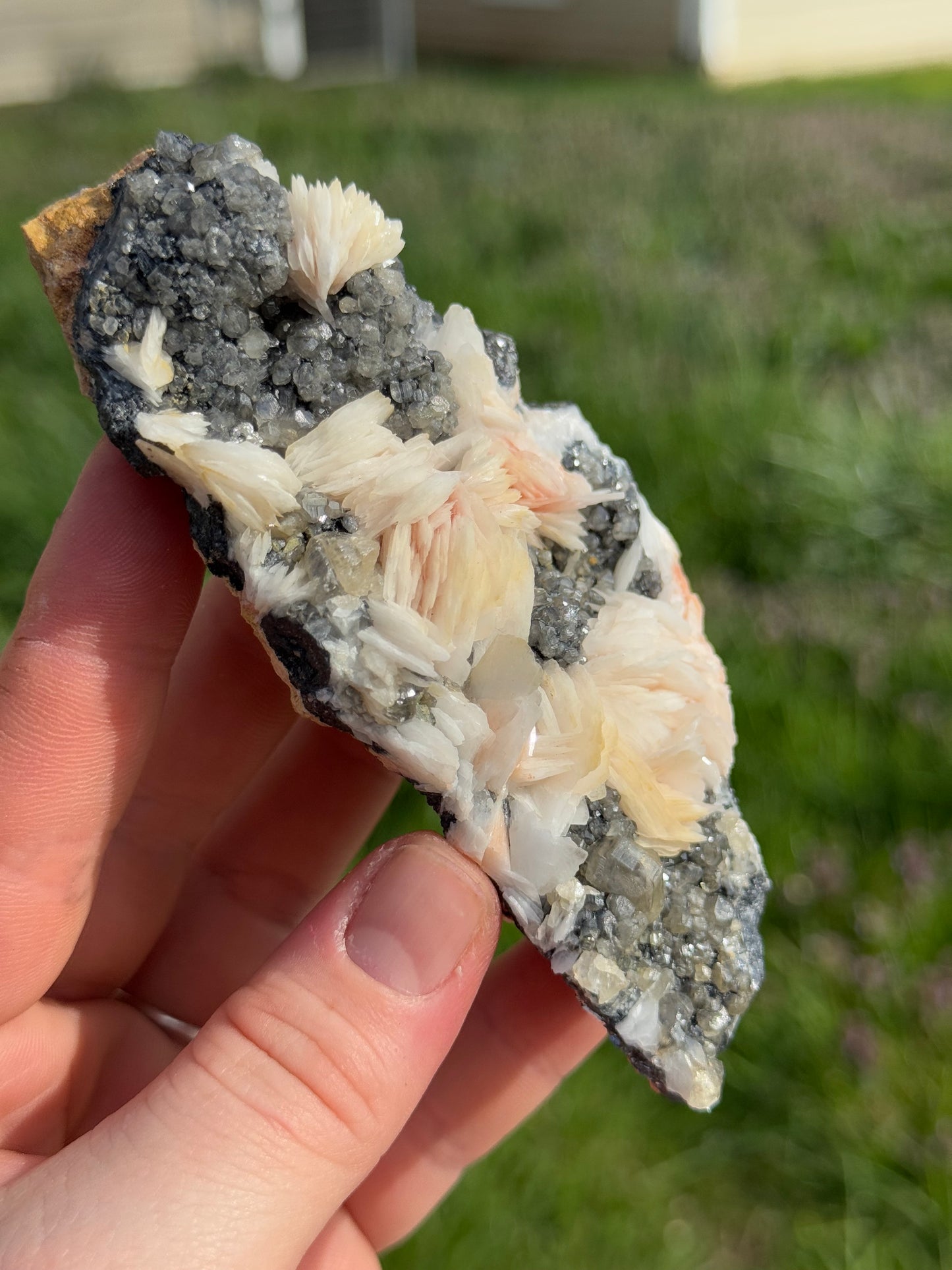 Cerussite, Barite,Galena Crystal Specimen, UV Reactive, Morocco