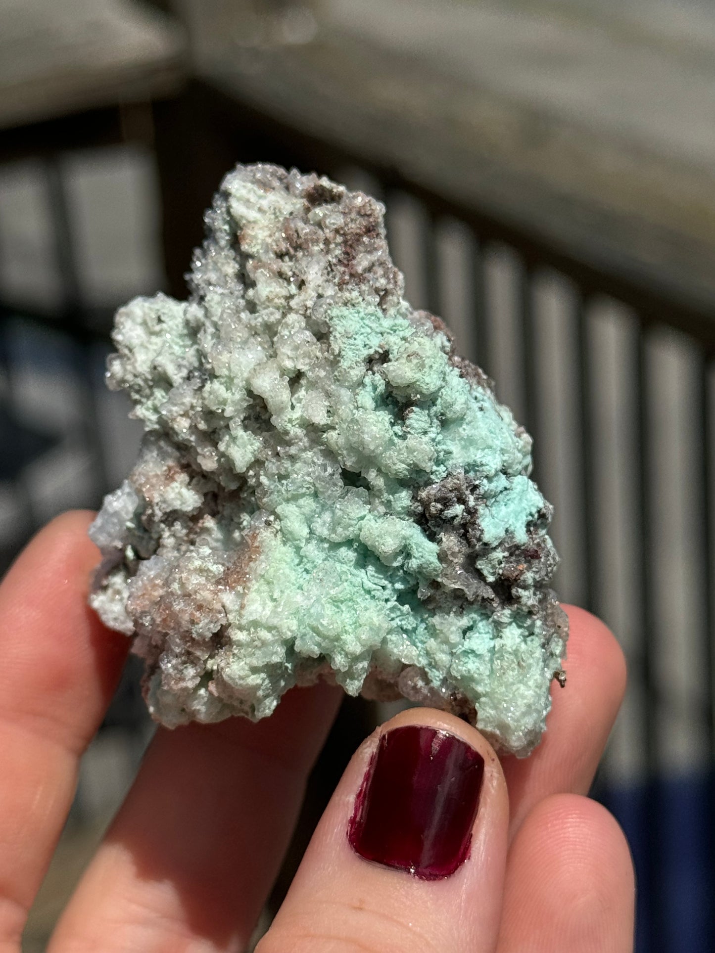 Blue Aragonite With Crystal Calcite, Mexico