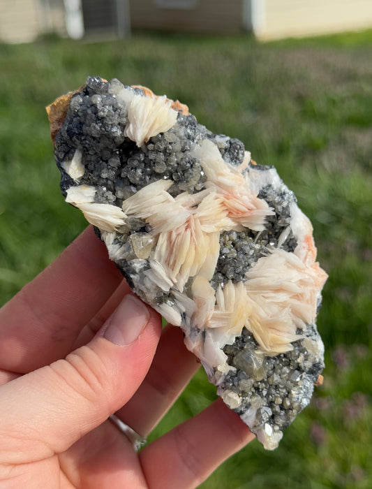 Cerussite, Barite,Galena Crystal Specimen, UV Reactive, Morocco
