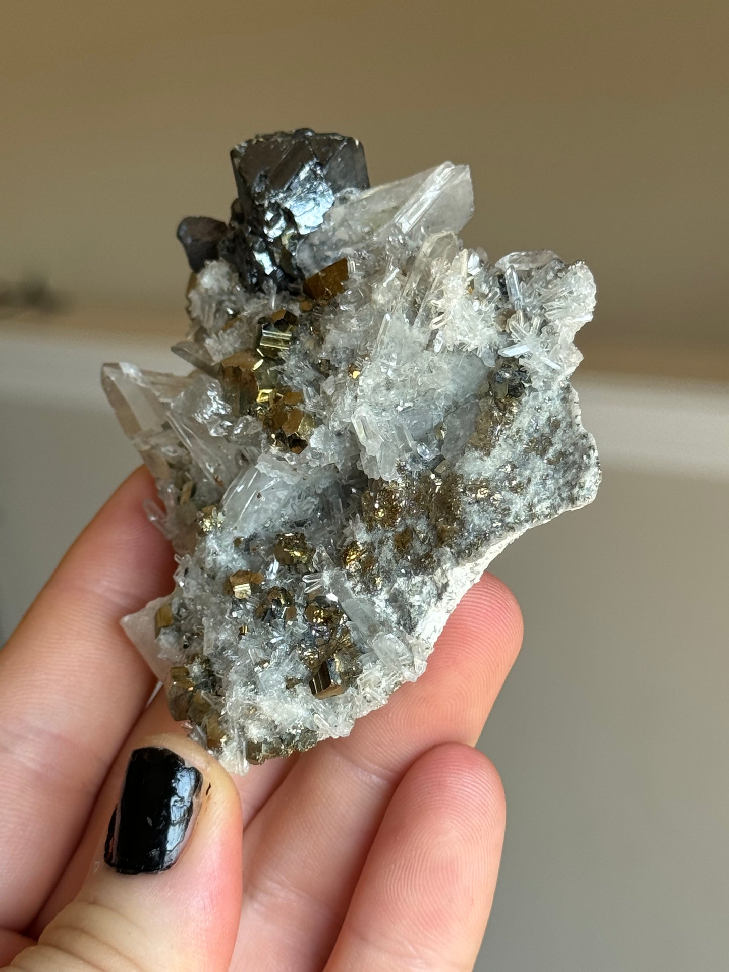 Quartz with Pyrite, Indonesia