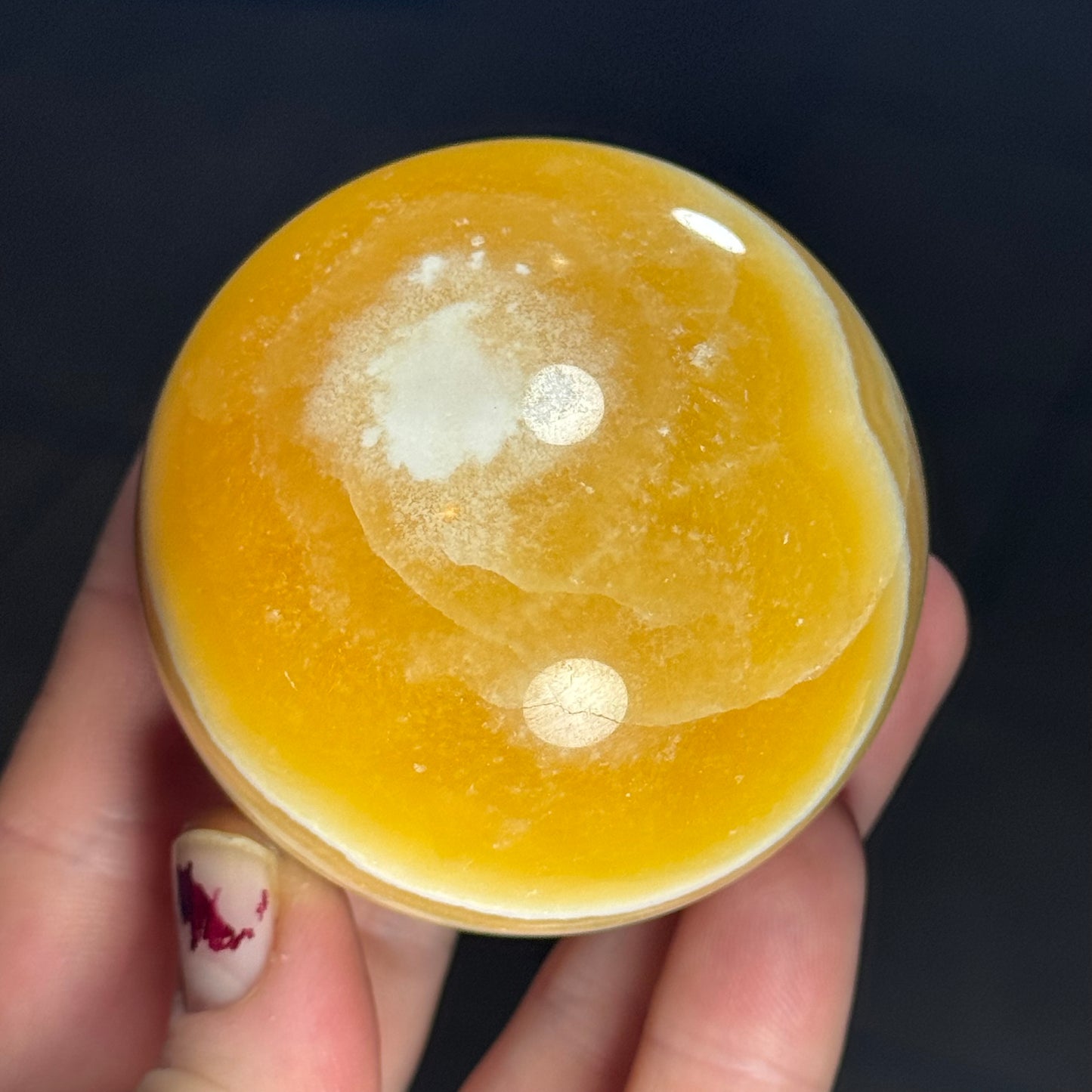 Banded Yellow Calcite Sphere