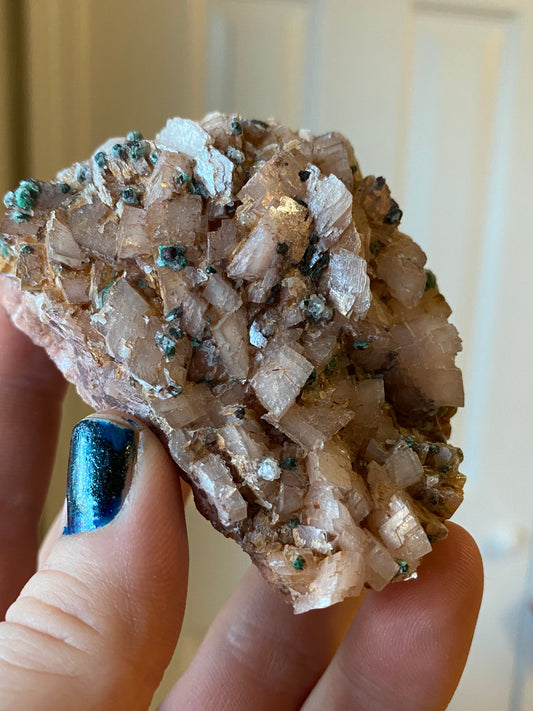 Pink Dolomite with Malachite Speckles, Morocco 3”