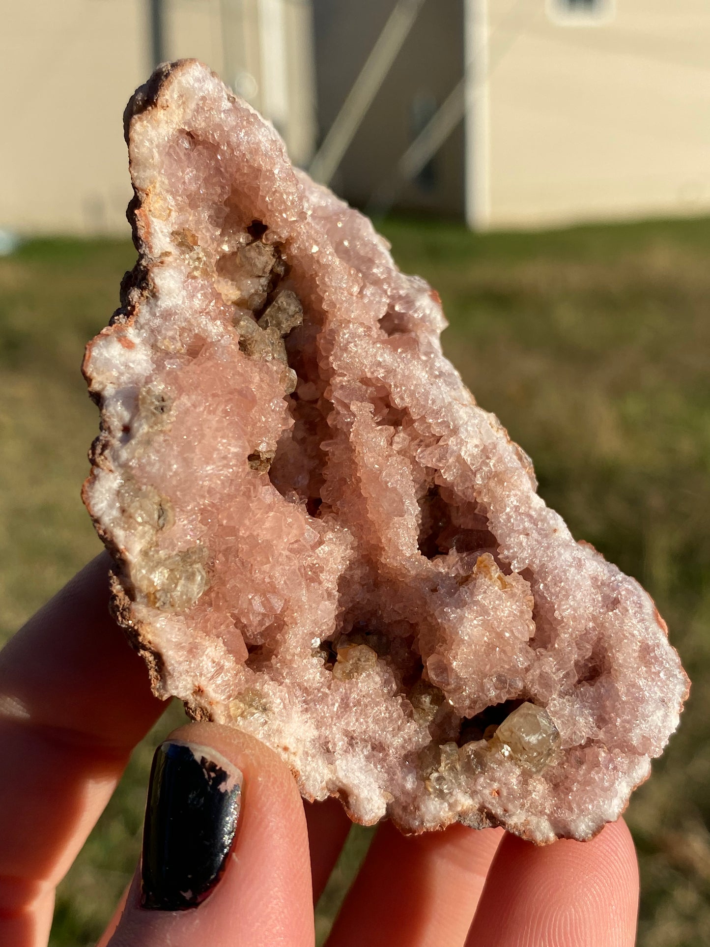 Pink Amethyst Whole Geode, Removable Face 2Pieces