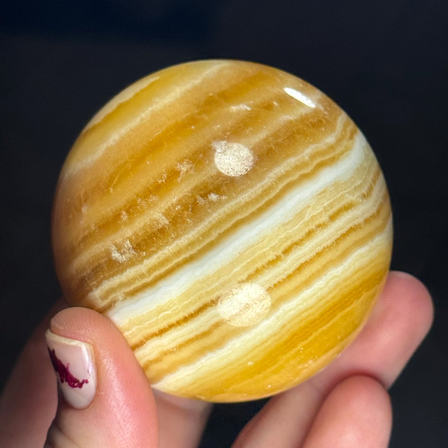 Banded Yellow Calcite Sphere