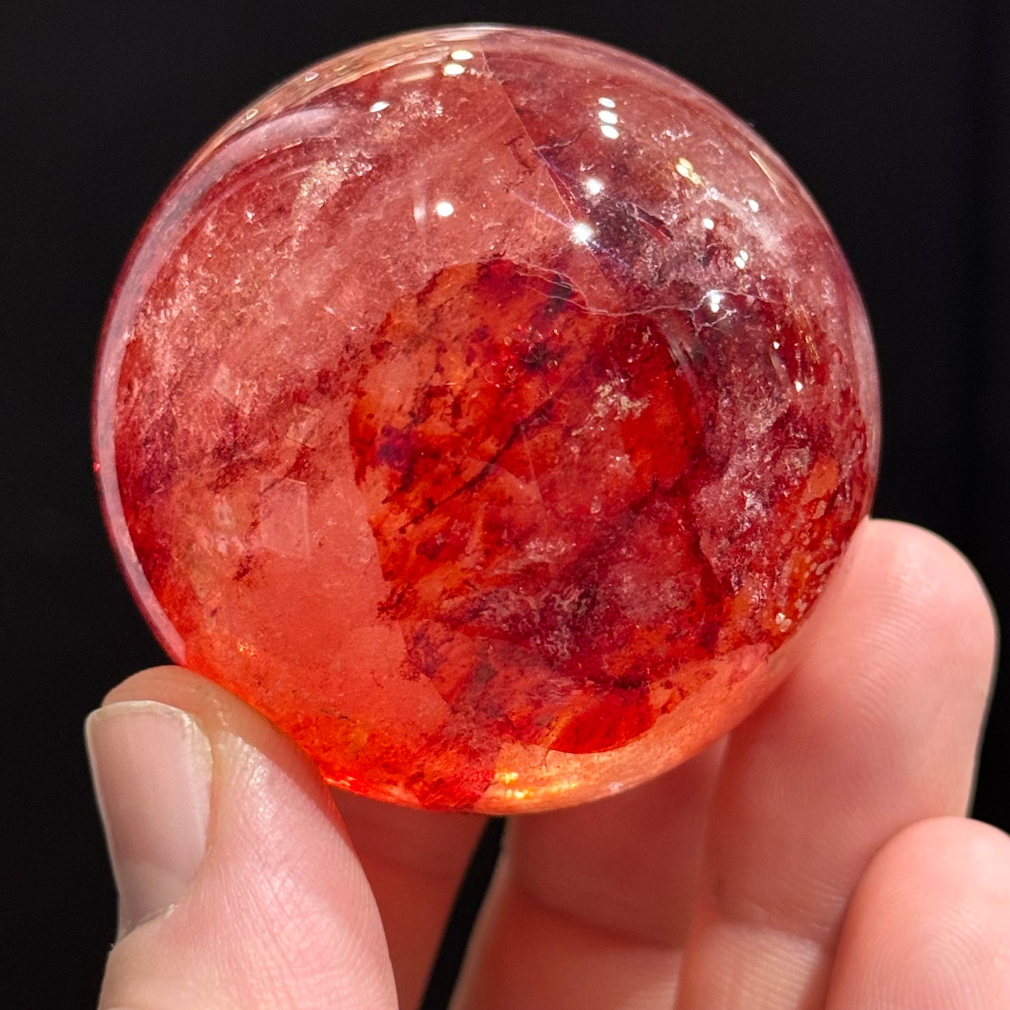 Red Fire Quartz Sphere