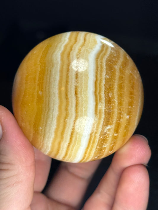 Banded Yellow Calcite Sphere