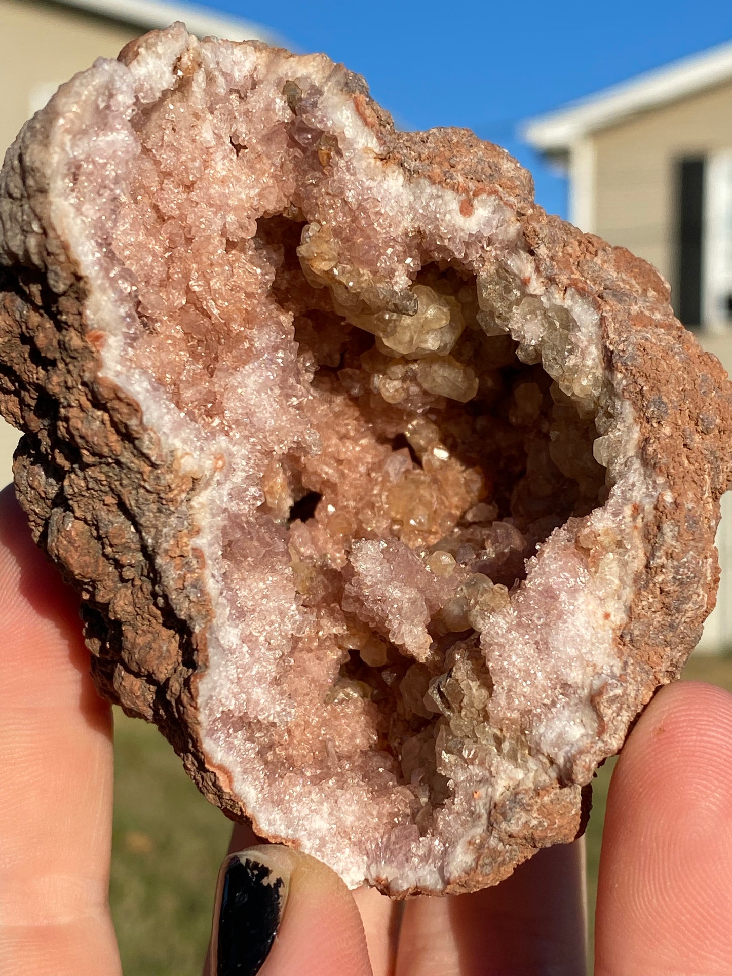 Pink Amethyst Whole Geode, Removable Face 2Pieces