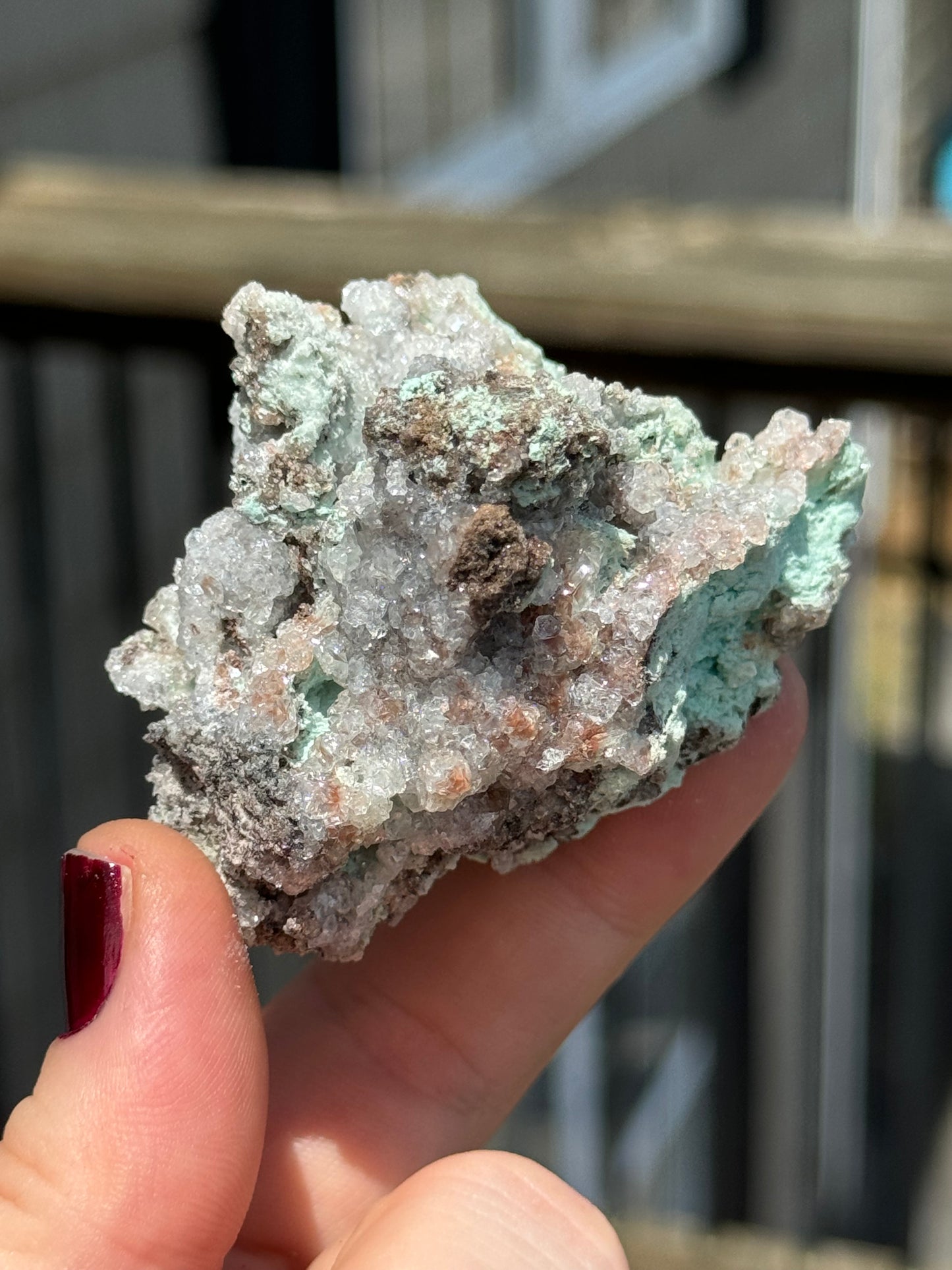 Blue Aragonite With Crystal Calcite, Mexico