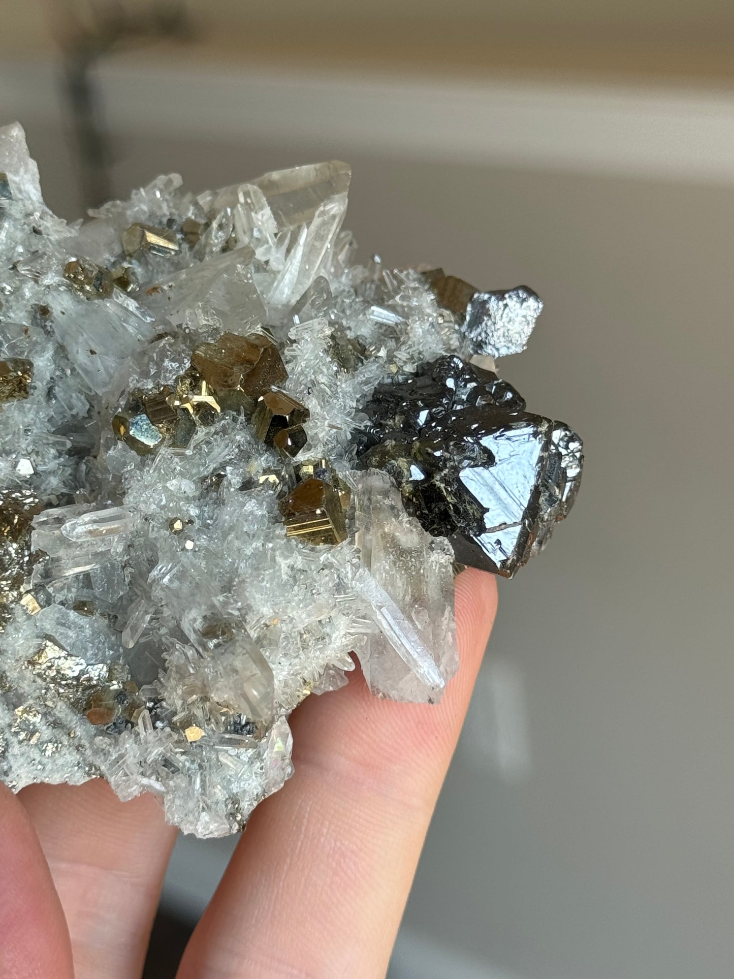 Quartz with Pyrite, Indonesia