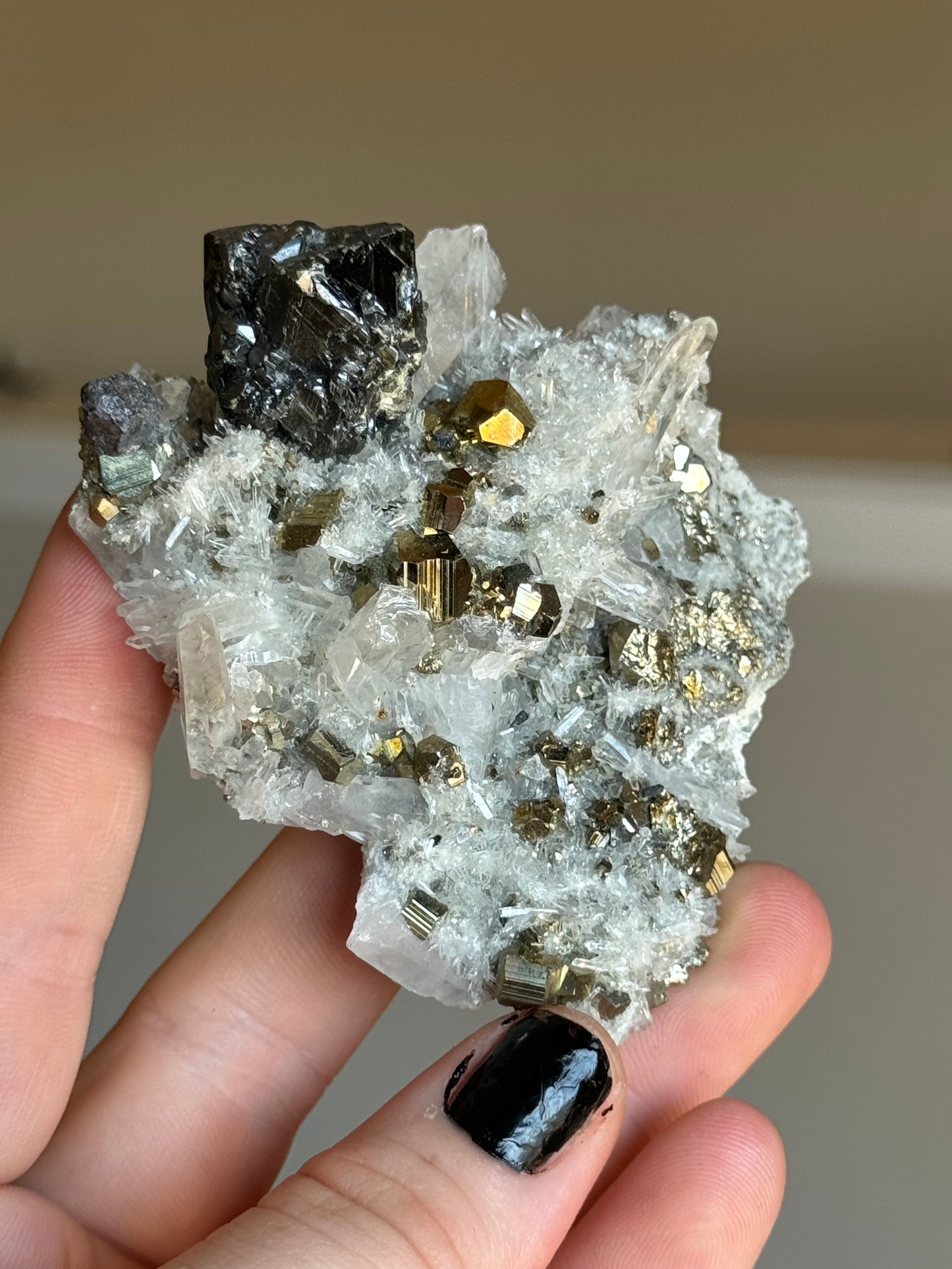 Quartz with Pyrite, Indonesia