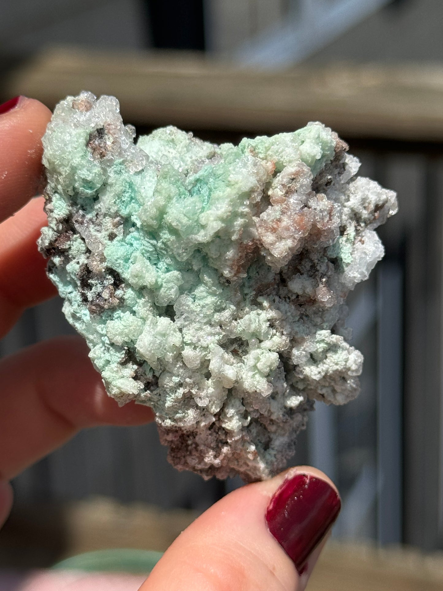 Blue Aragonite With Crystal Calcite, Mexico