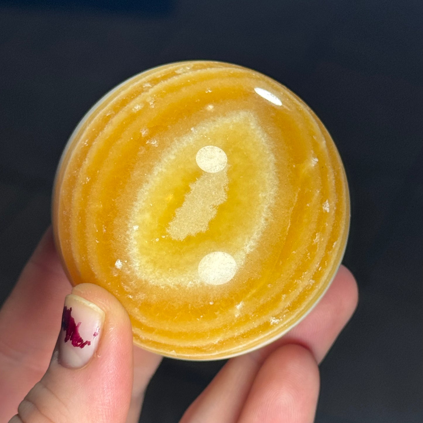 Banded Yellow Calcite Sphere