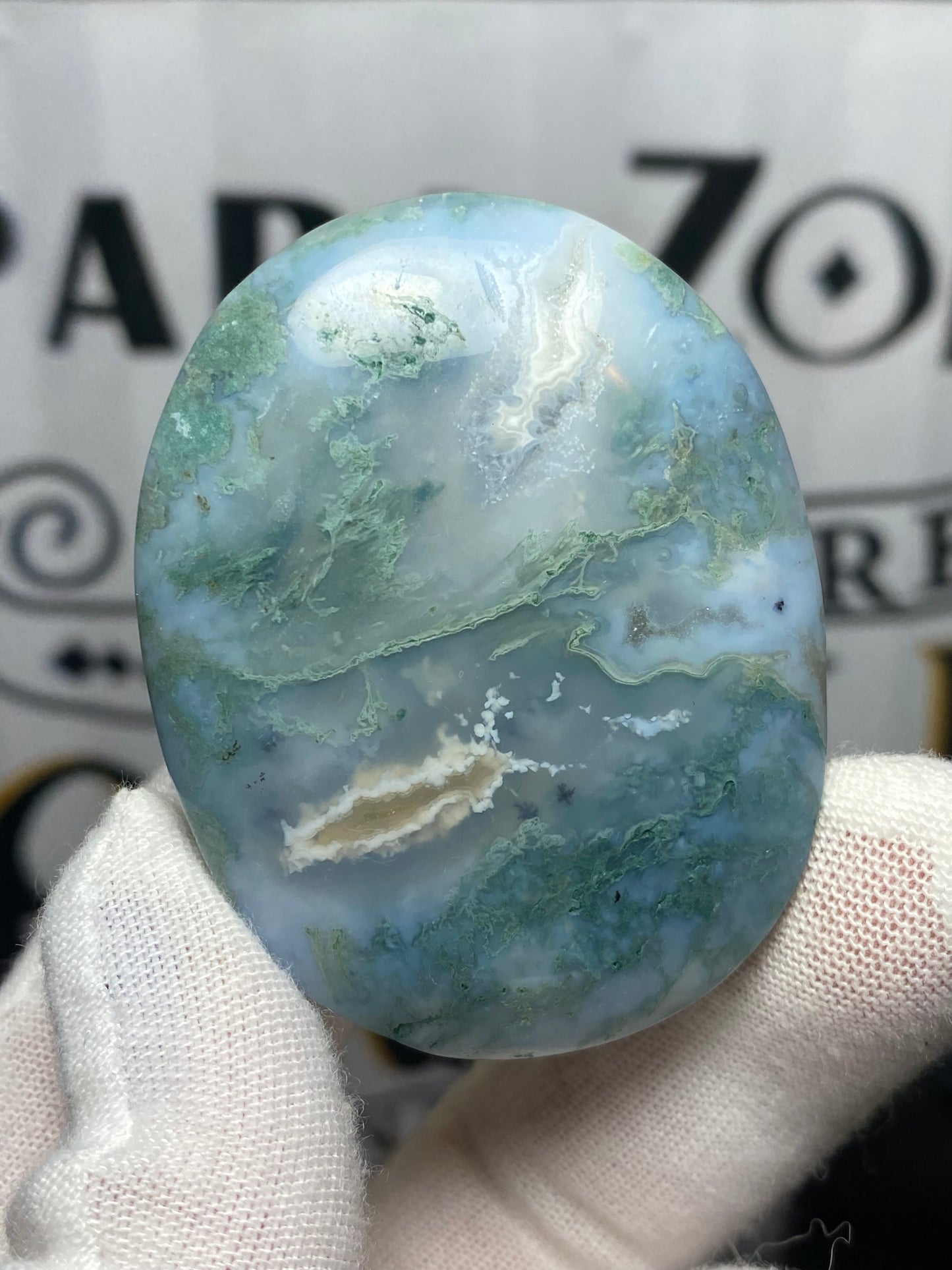 Moss Agate Palm Stone