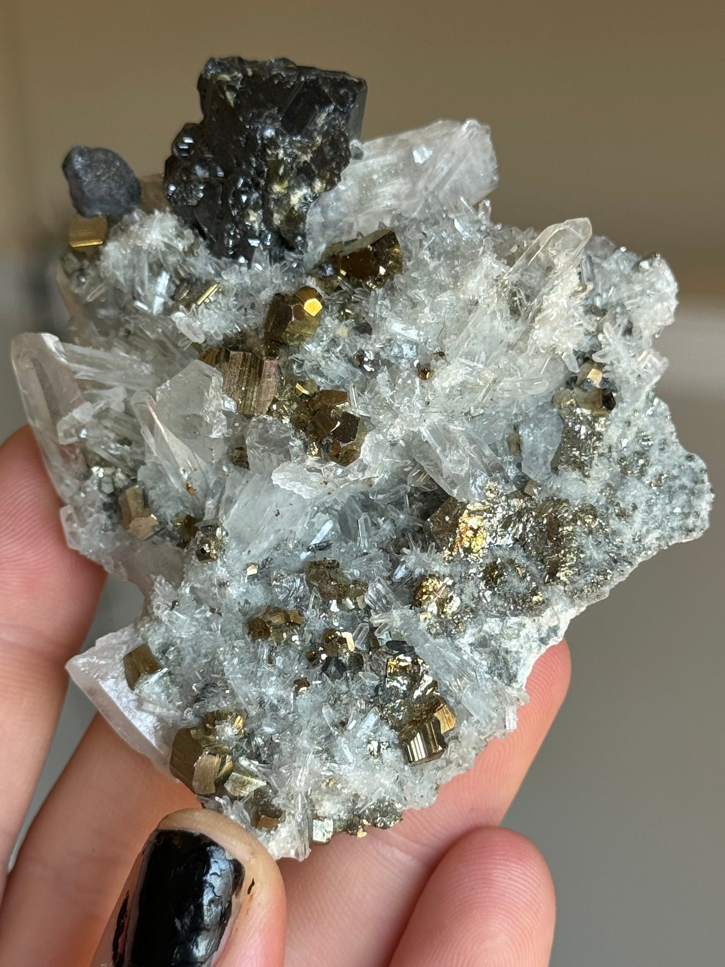 Quartz with Pyrite, Indonesia