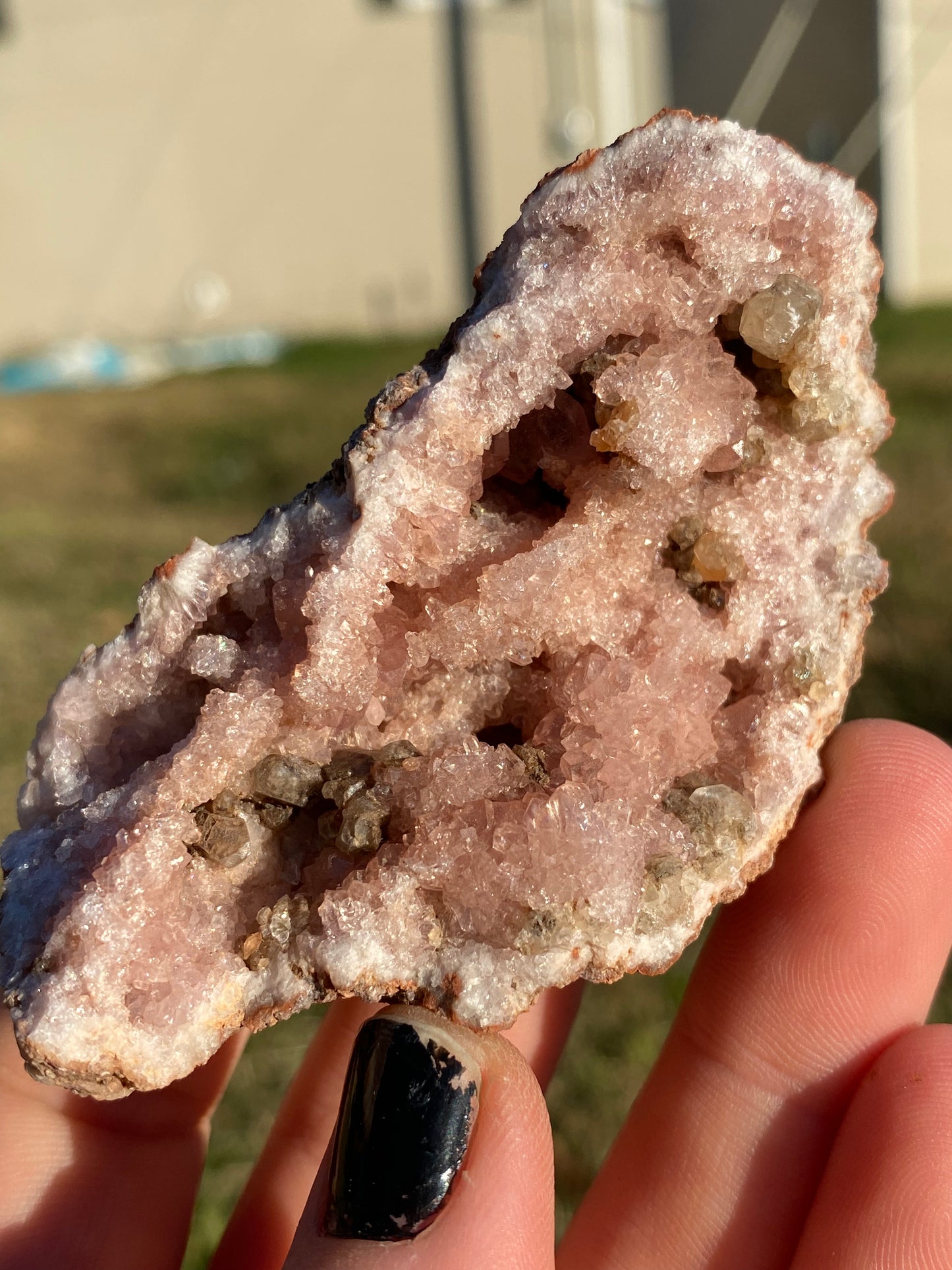 Pink Amethyst Whole Geode, Removable Face 2Pieces