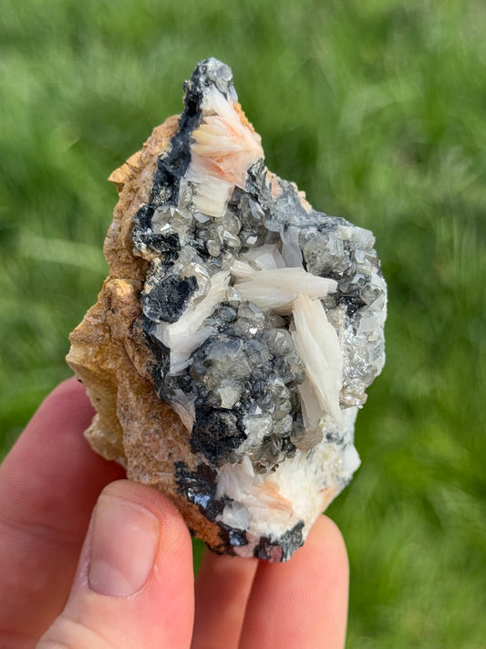 Cerussite, Barite, Galena Specimen UV Reactive, Morocco