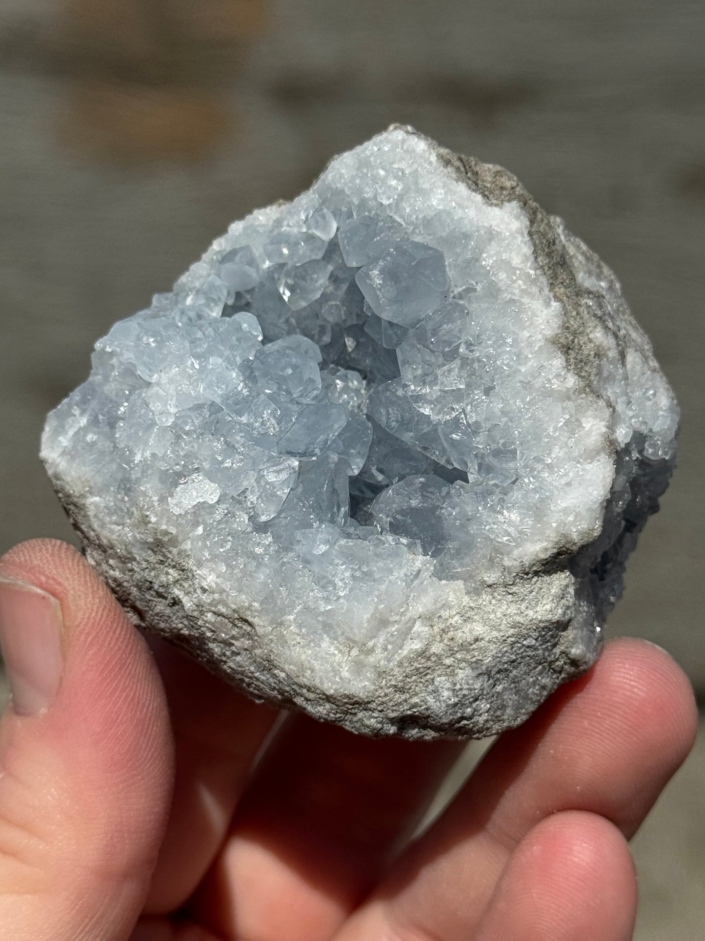 Blue Celestite Specimen Geode
