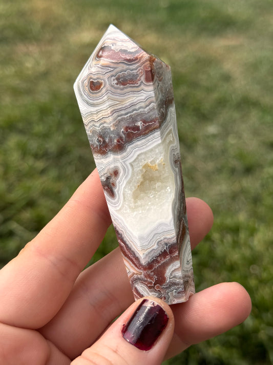 Mexican Lace Agate Wand 4”