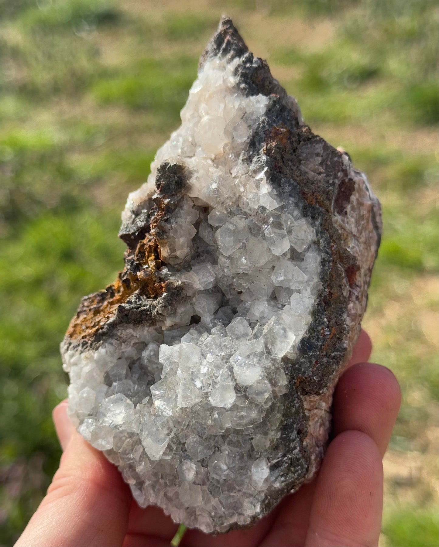 UV Reactive Calcite Crystal Specimen on Matrix